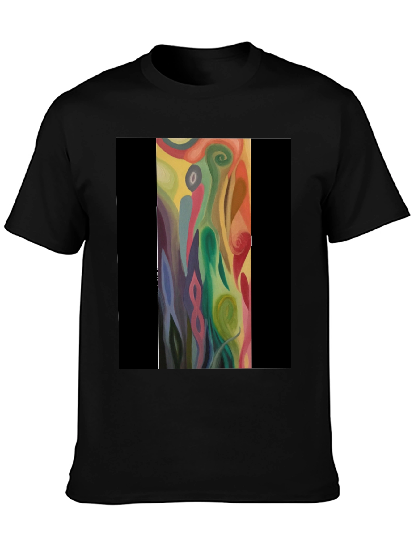 Black Abstract Art T-Shirt - Modern Artistic Design view 3