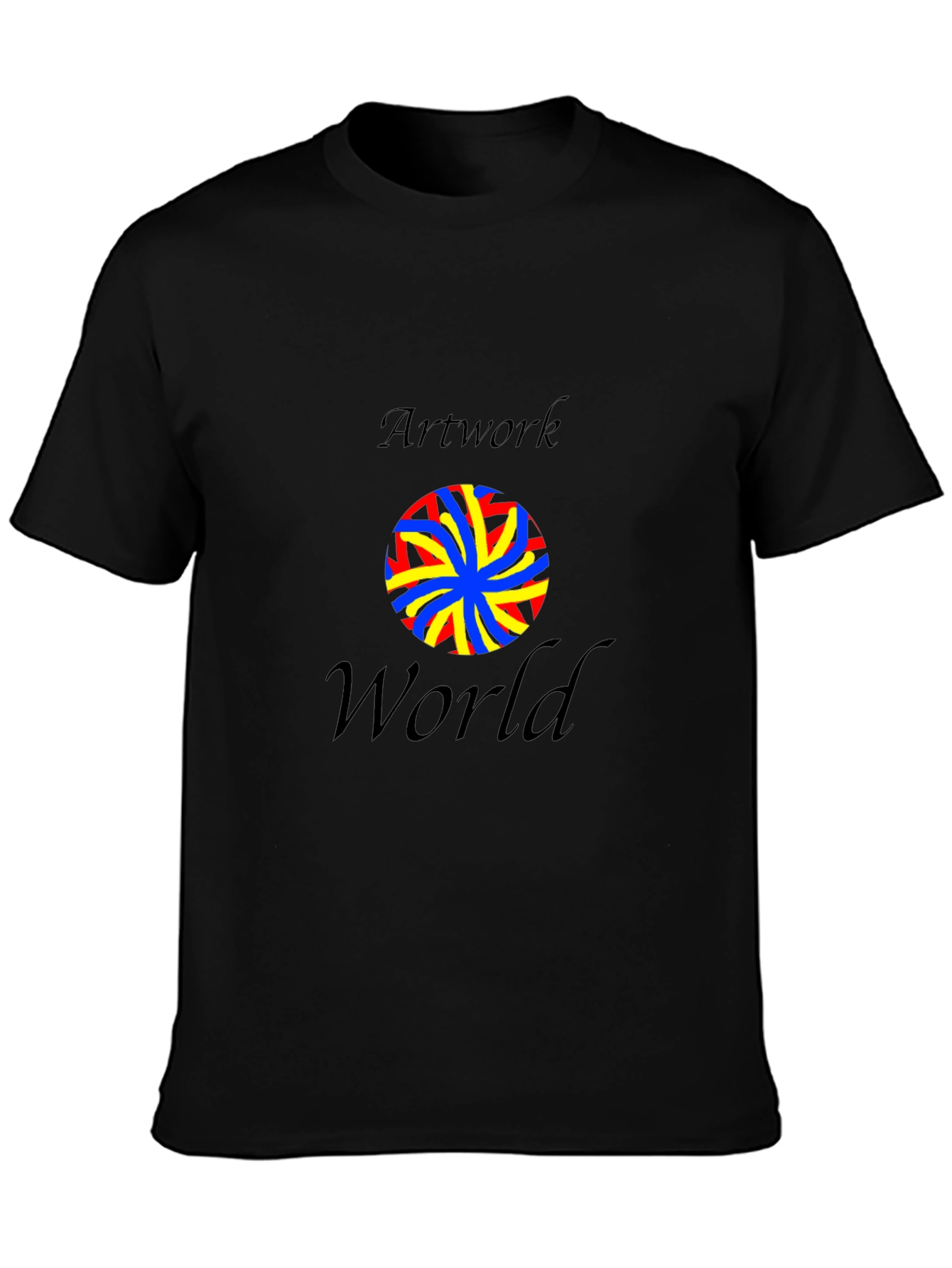 Black Artwork World Graphic Tee - Black view 3
