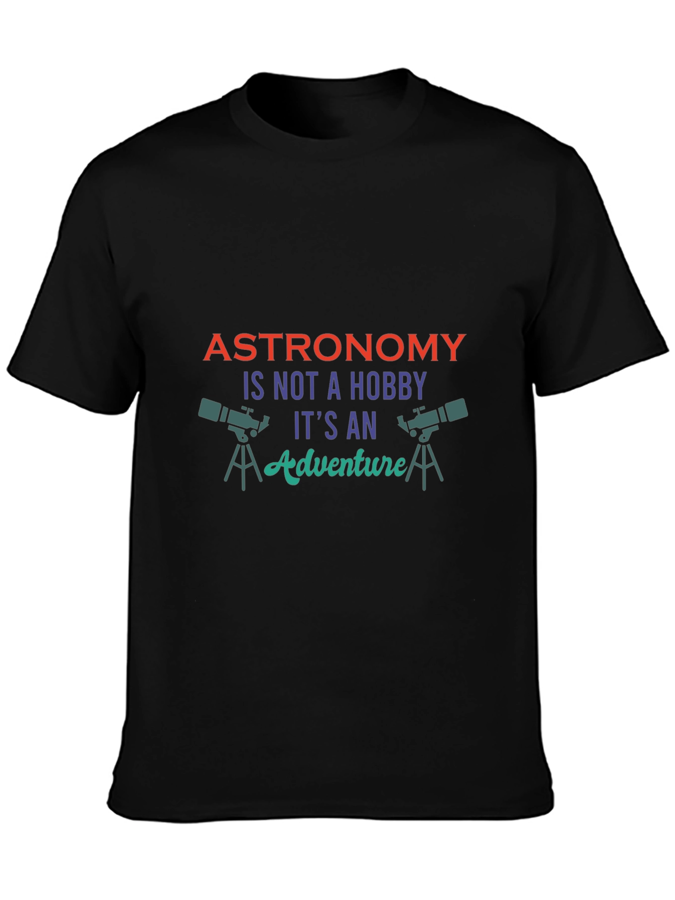 Black Astronomy Adventure Graphic Tee - Black Cotton view 3