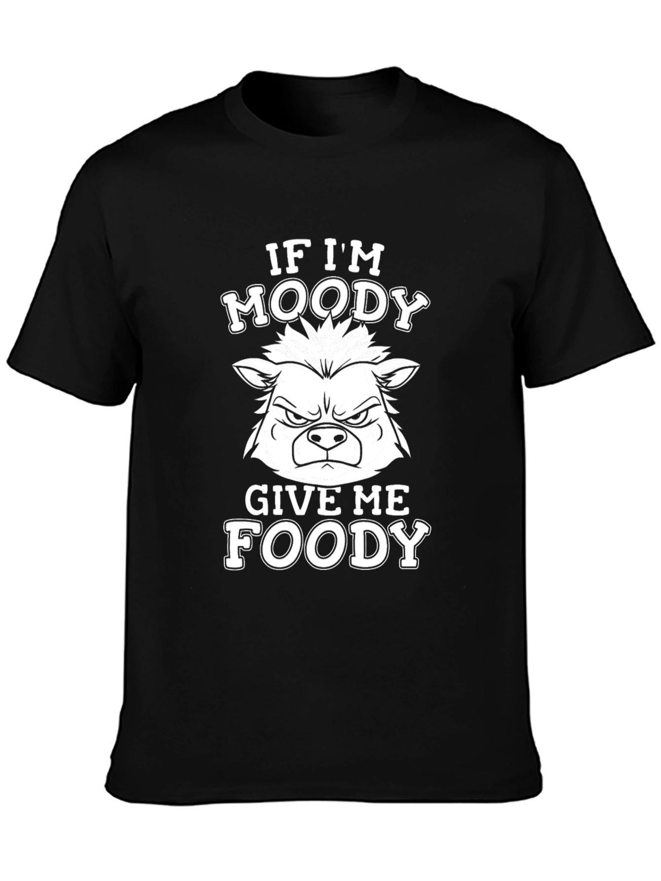 Black Moody Grinch Style Graphic T-Shirt - Food Lover Tee view 3