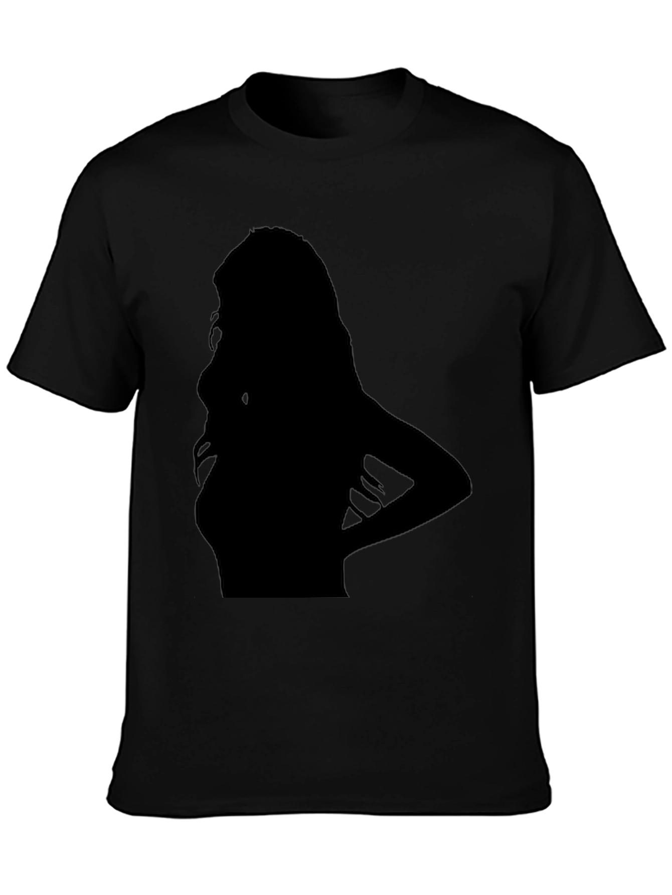 Black Silhouette Graphic Black T-Shirt view 3