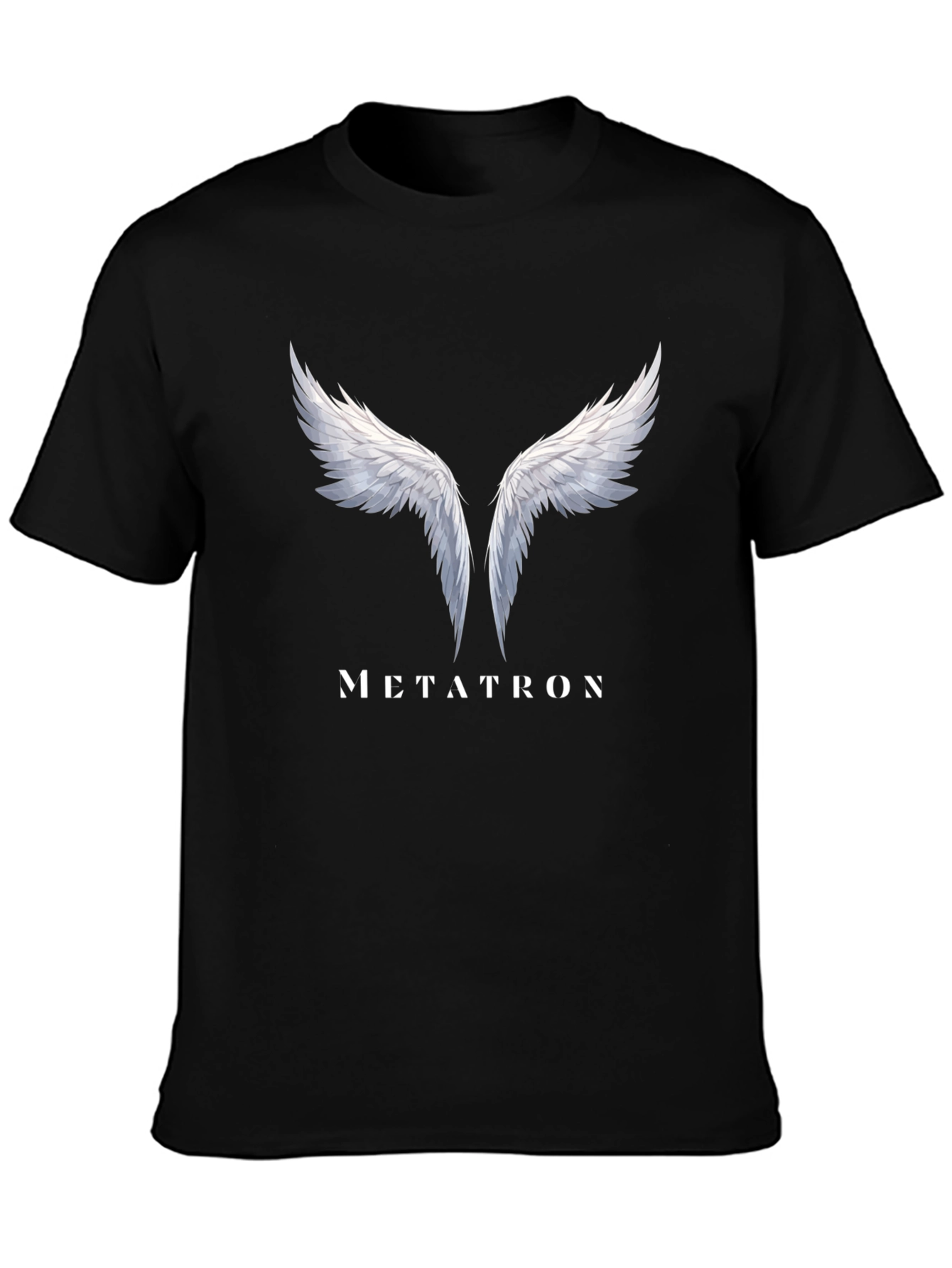 Black Metatron Wings Graphic Black T-Shirt view 3