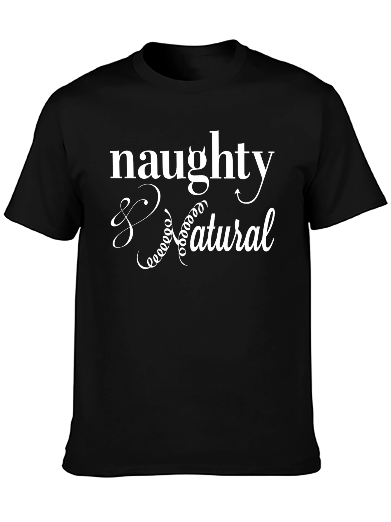 Black Naughty & Natural Graphic T-Shirt view 3