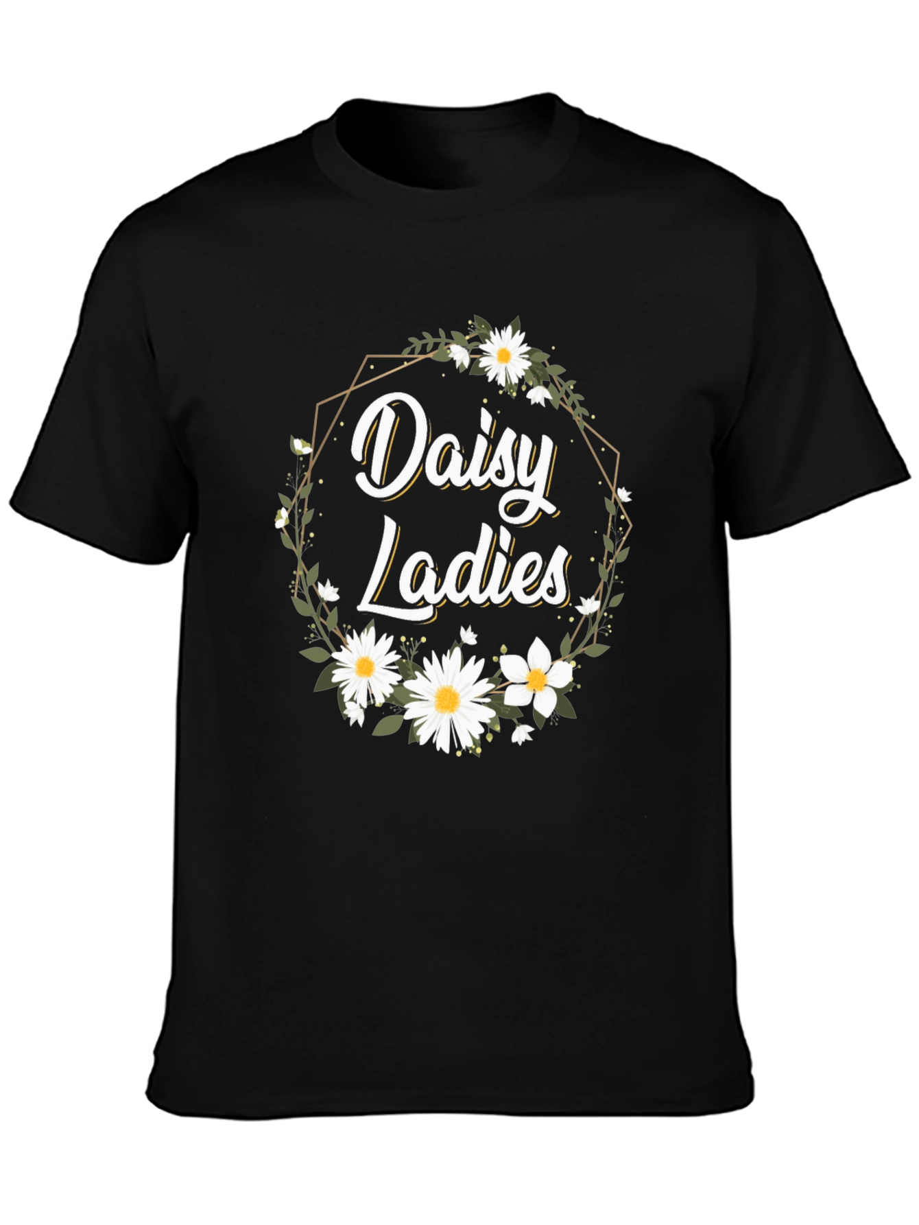 Black Daisy Ladies Graphic Tee - Floral Print view 3