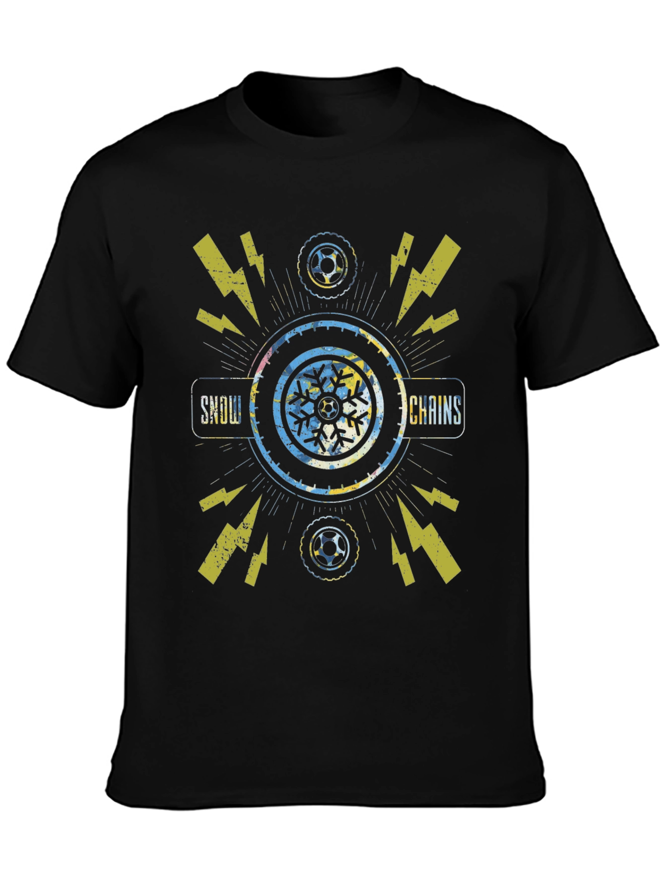 Black Snow Chains Graphic T-Shirt view 3