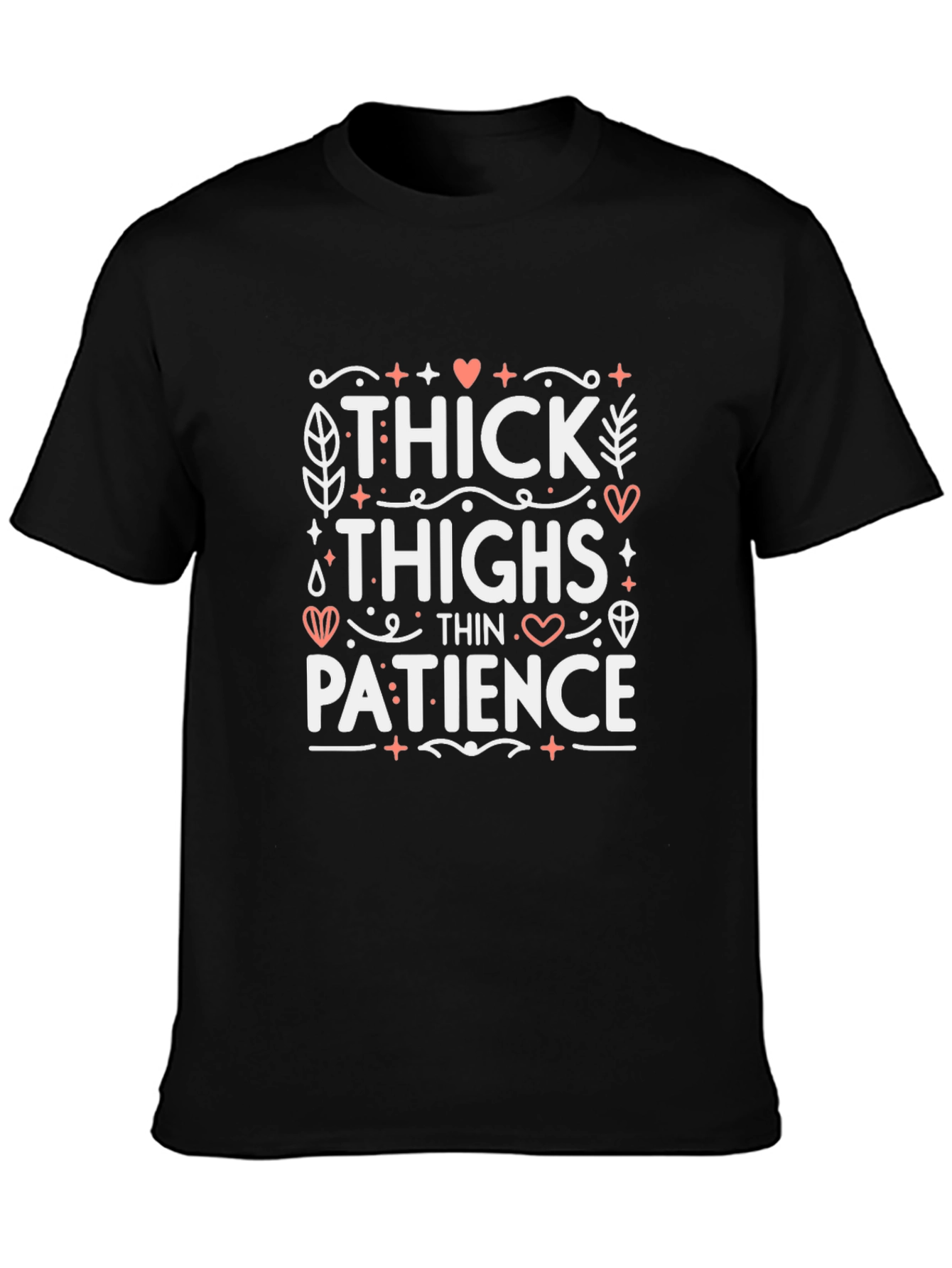 Black Thick Thighs Thin Patience Graphic Tee - Black view 3