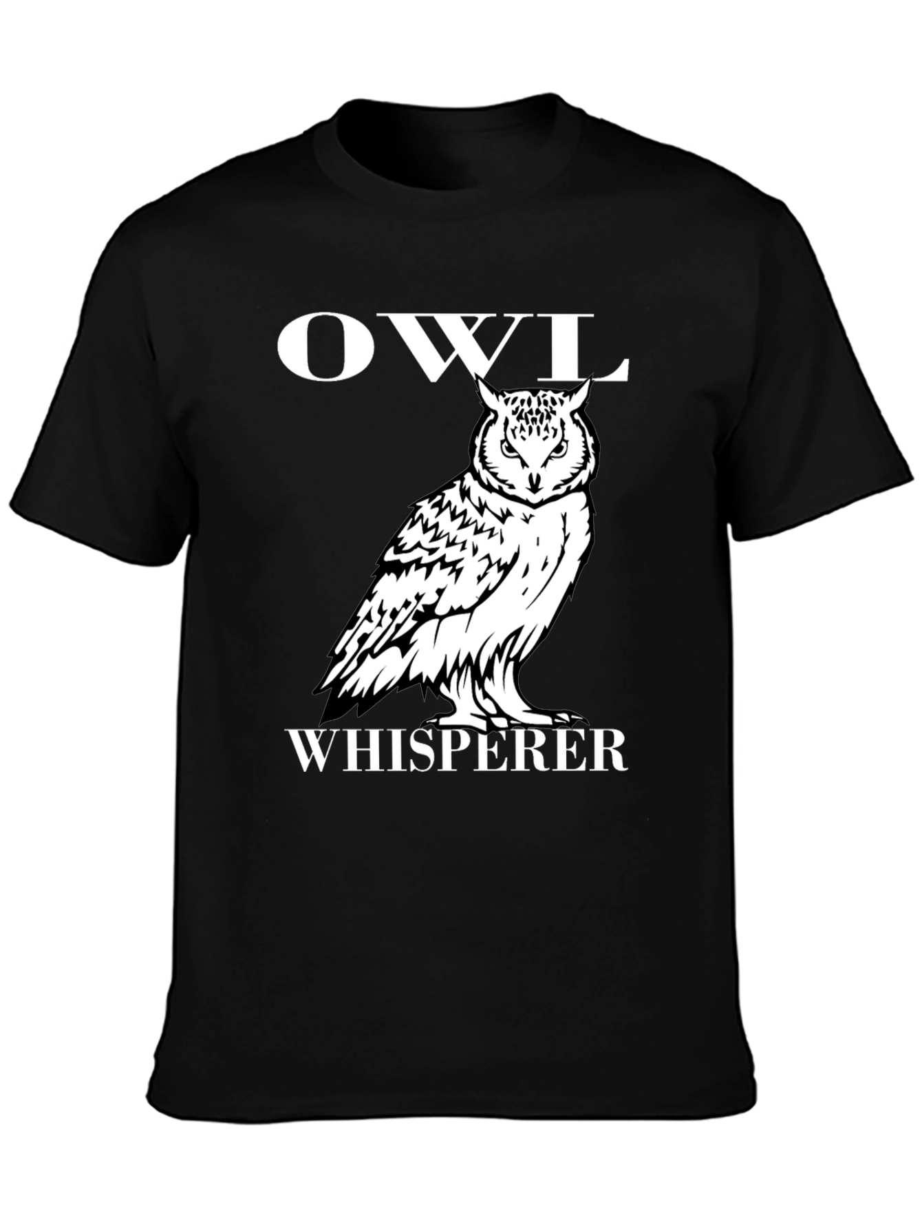 Black Owl Whisperer Graphic T-Shirt view 3