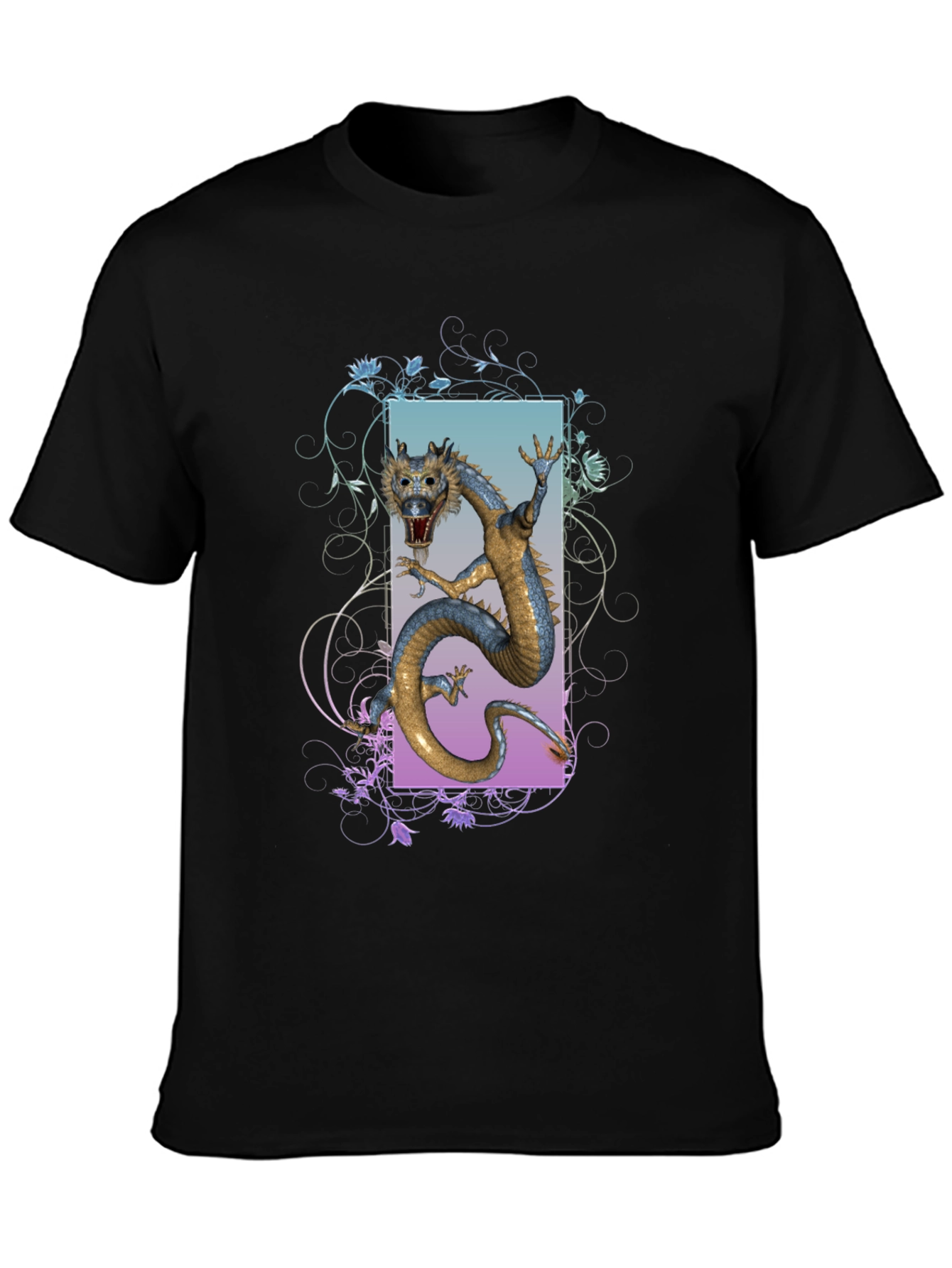 Black Dragon Graphic T-Shirt - Mythical Creature Tee view 3