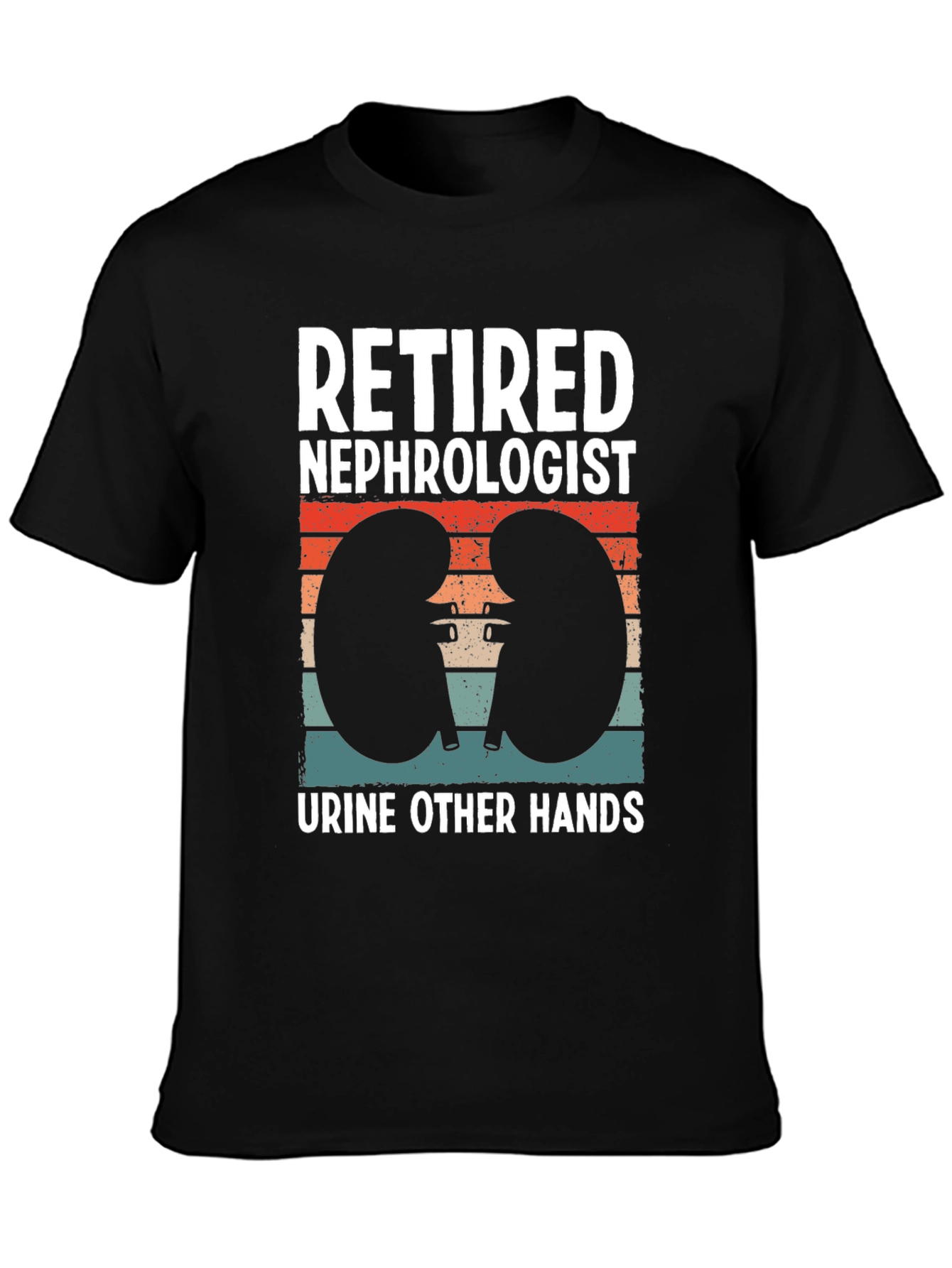 Black Retired Nephrologist T-Shirt - Funny Urologist Gift view 3