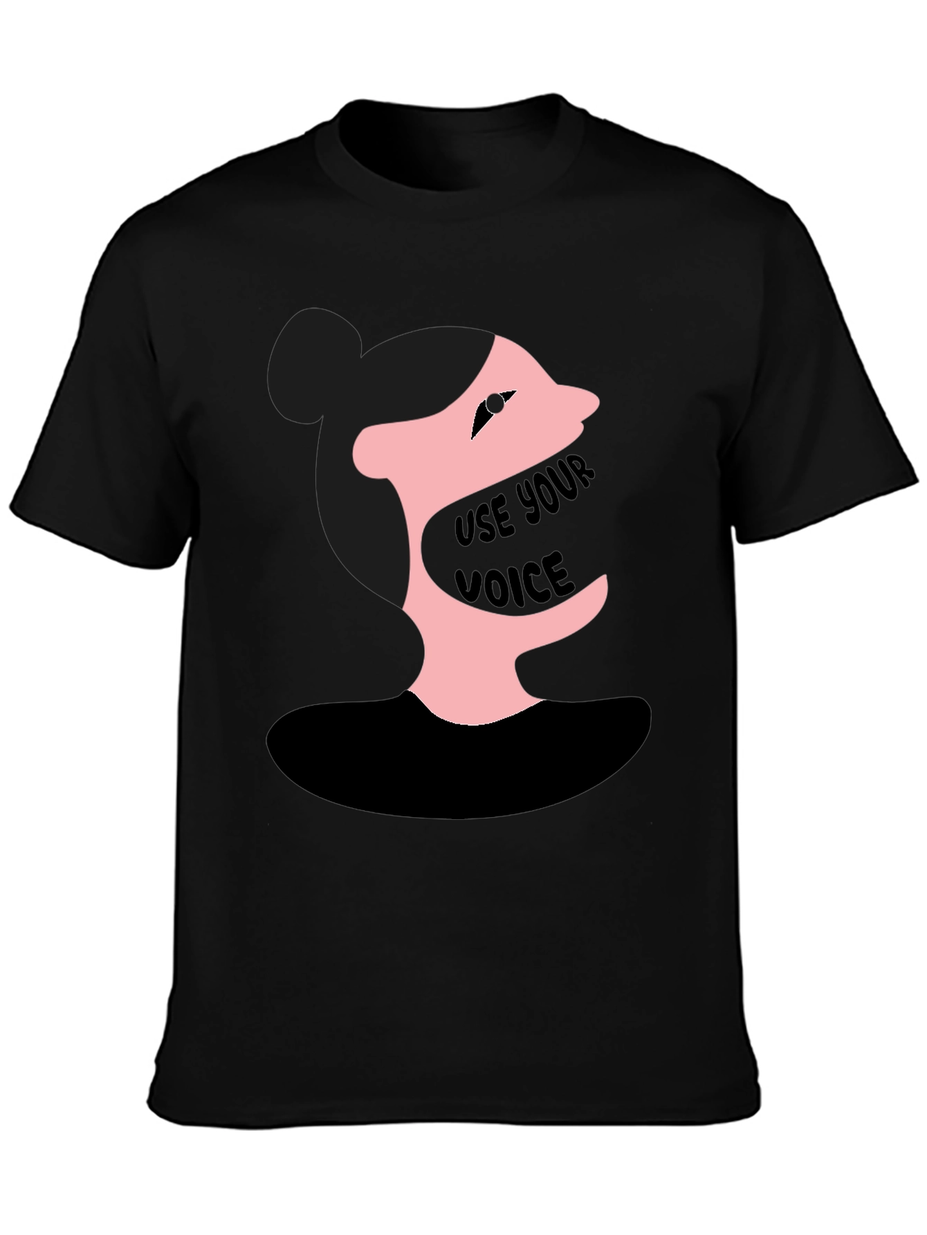 Black Use Your Voice Graphic Tee - Black Unisex Shirt view 3
