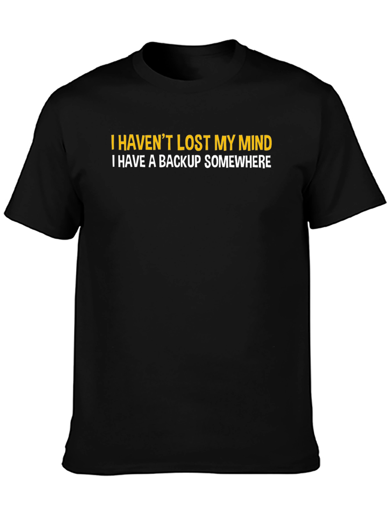 Black Funny Backup Mind T-Shirt view 3