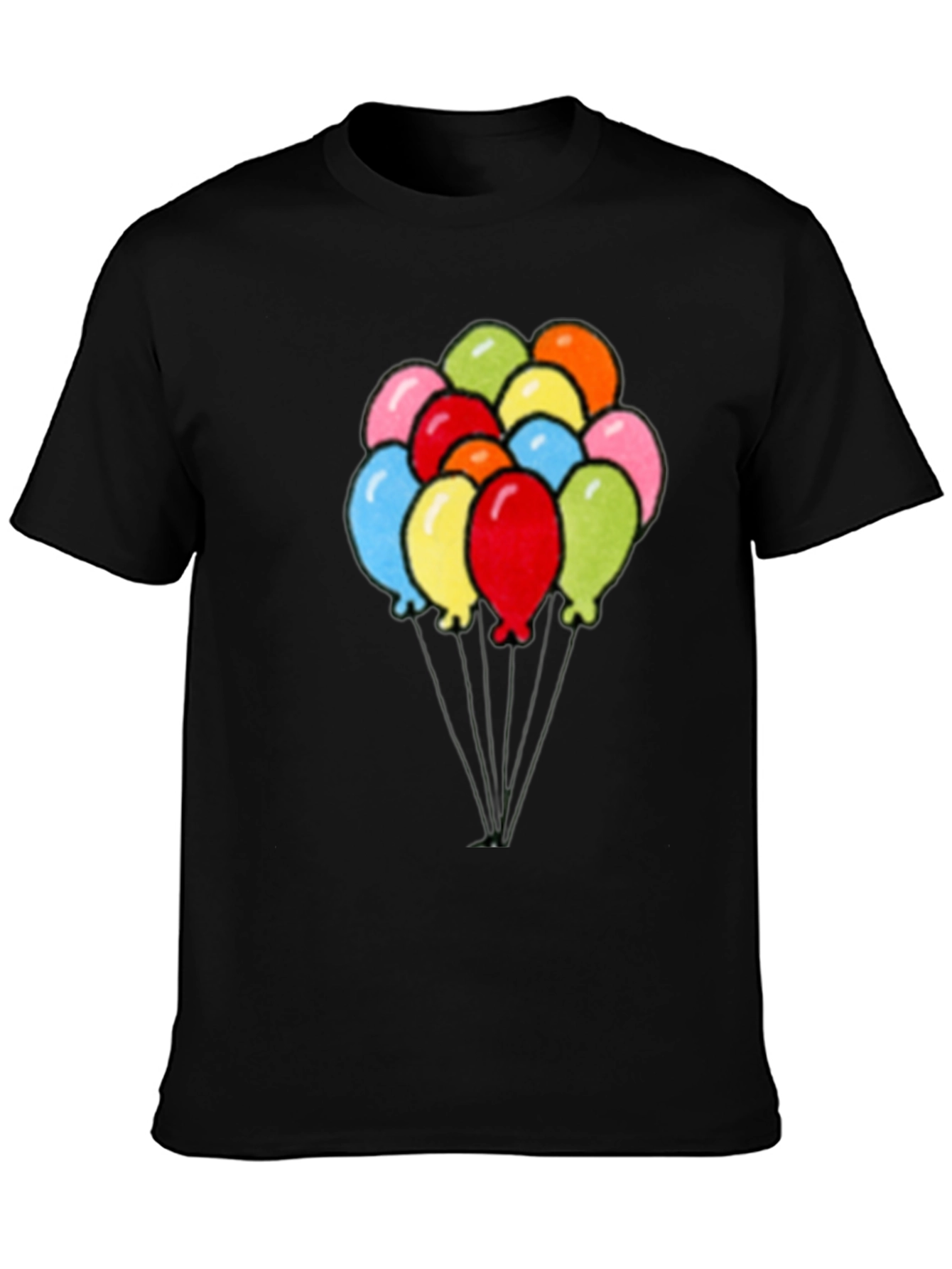 Black Balloons Graphic Black T-Shirt view 3