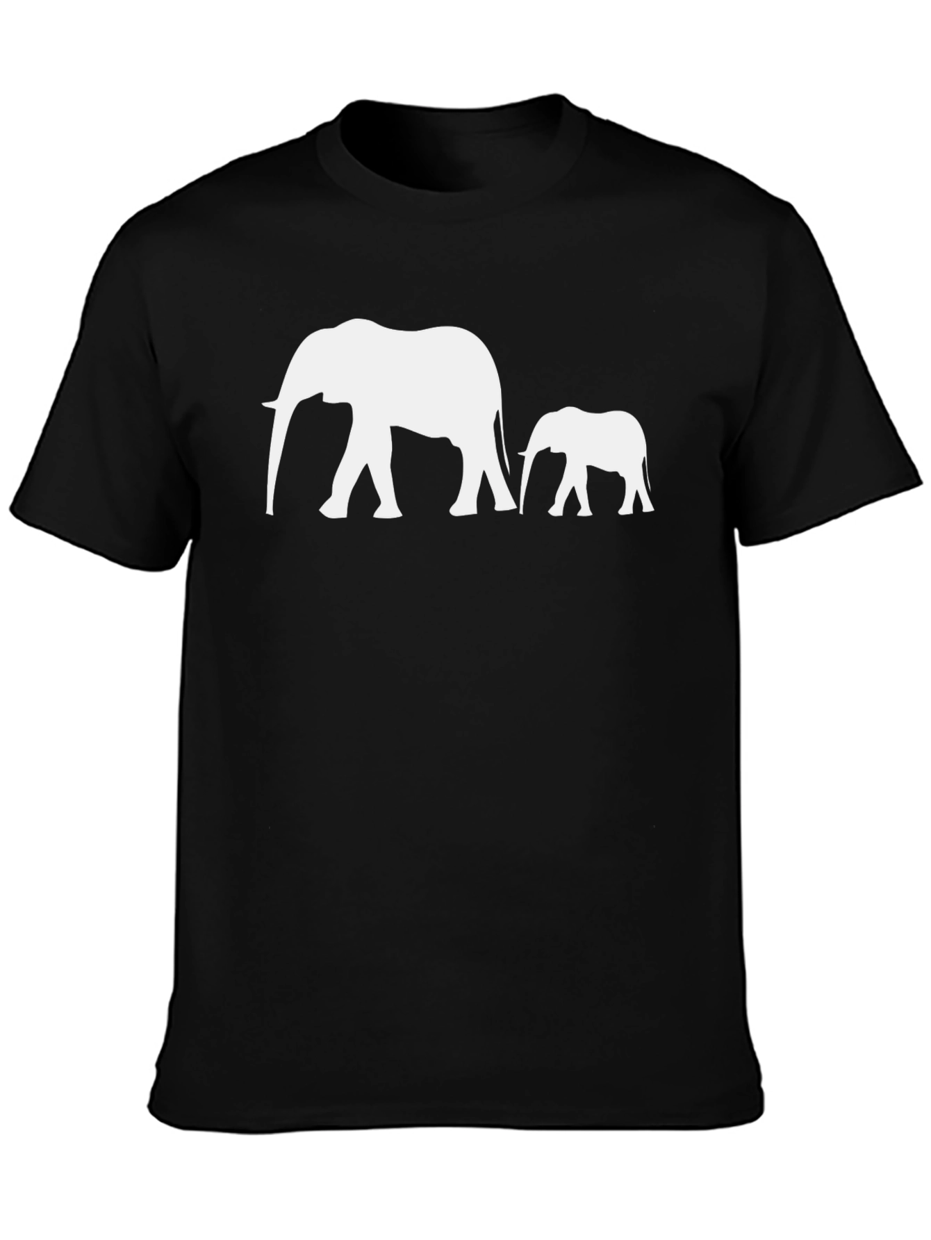 Black Elephant Family Black T-Shirt view 3