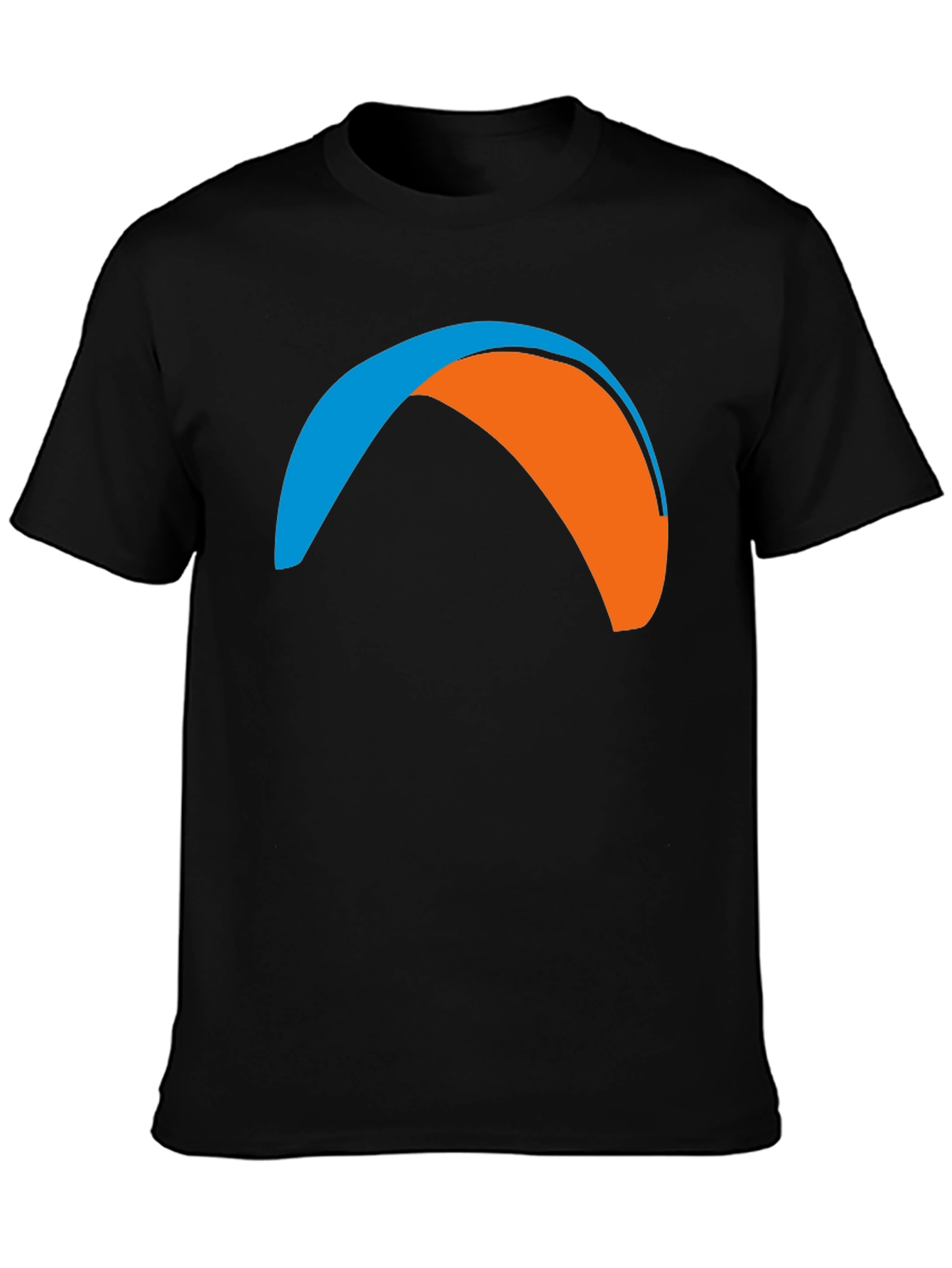 Black Paragliding Graphic Tee - Black Crew Neck T-Shirt view 3