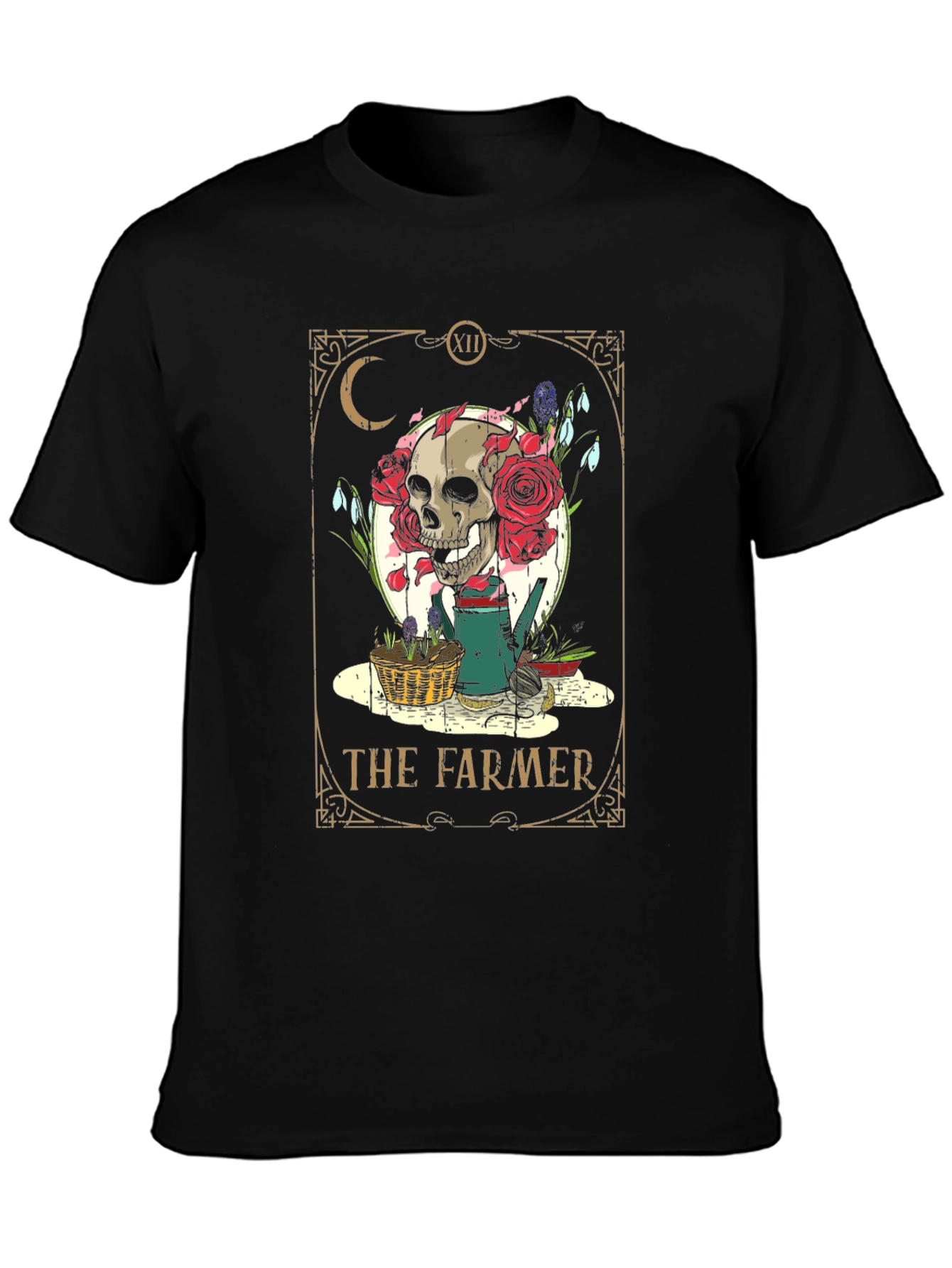 Black The Farmer Tarot Card T-Shirt view 3