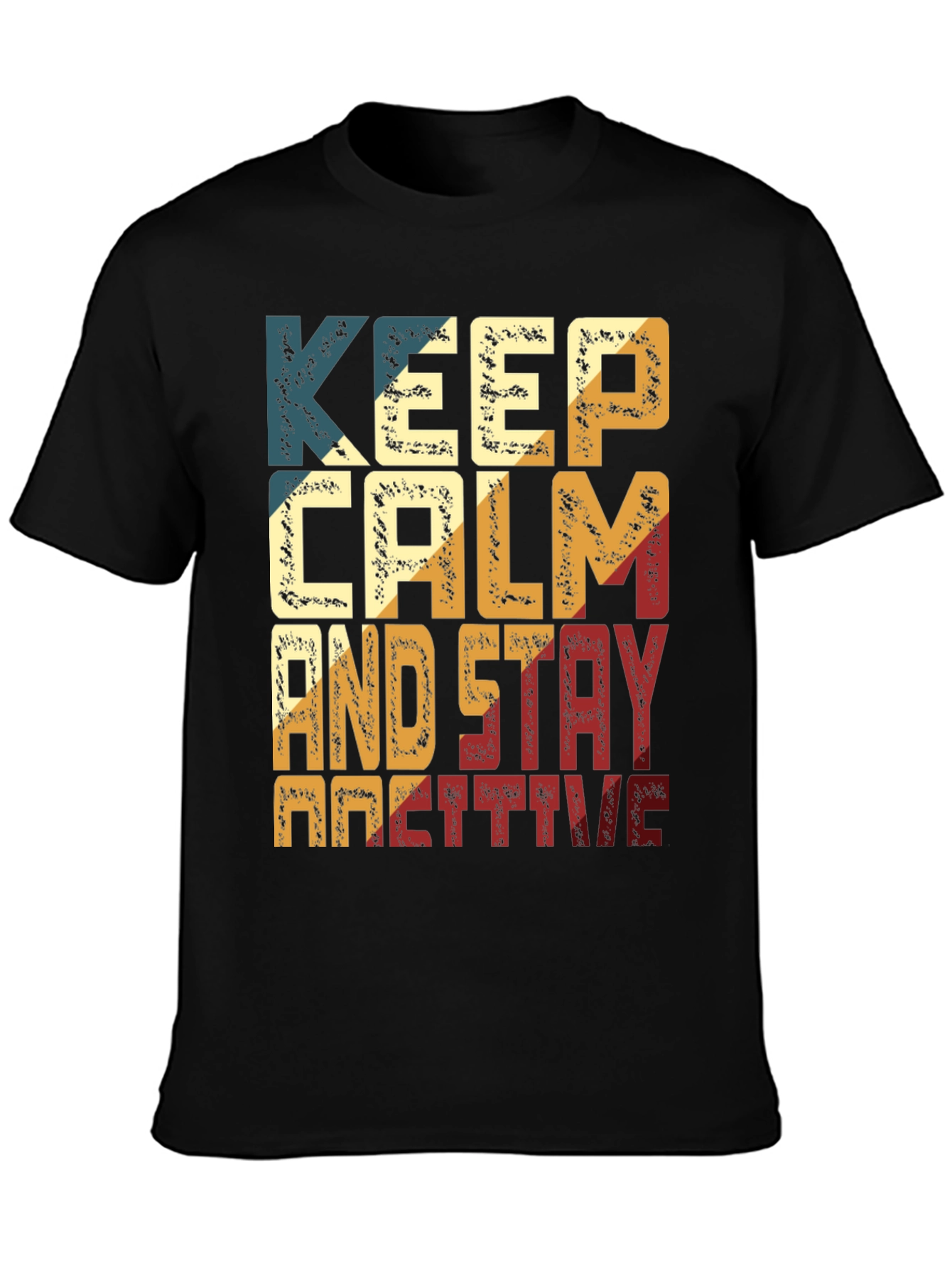 Black Keep Calm And Stay Positive Graphic Tee view 3