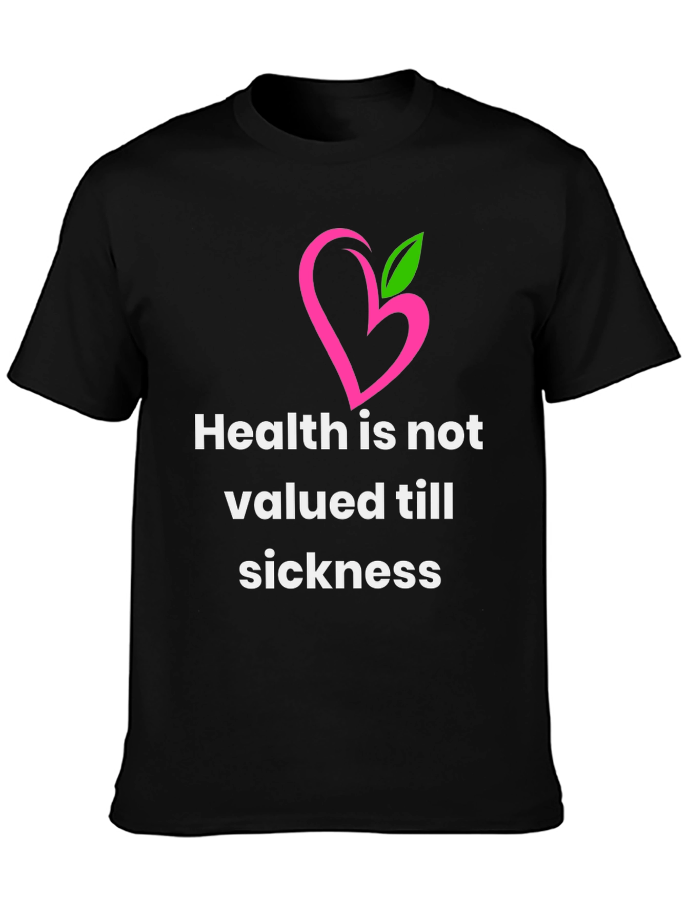 Black Health Quote Graphic Tee - Stylish & Meaningful view 3