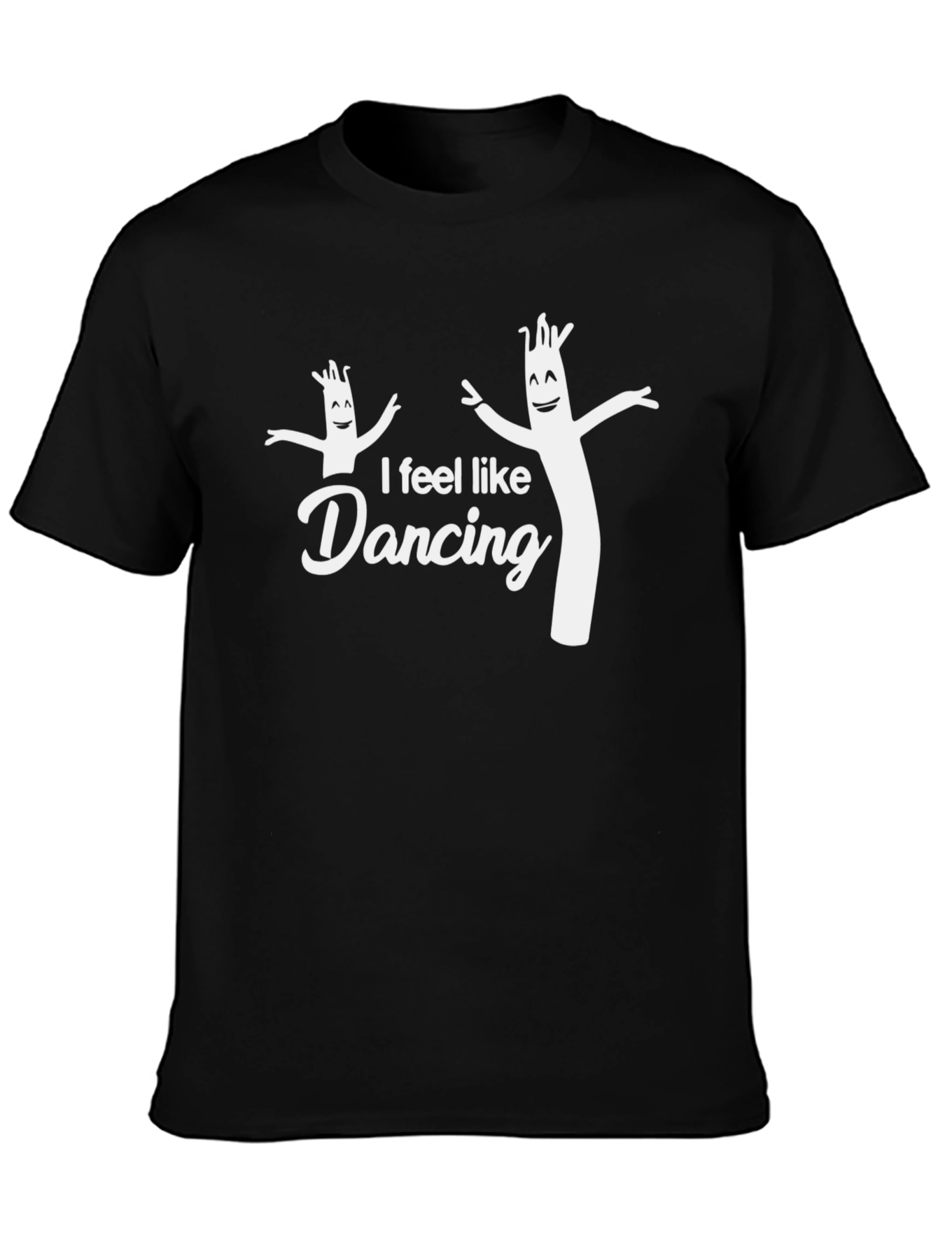 Black I Feel Like Dancing Inflatable Tube Guy T-Shirt view 3