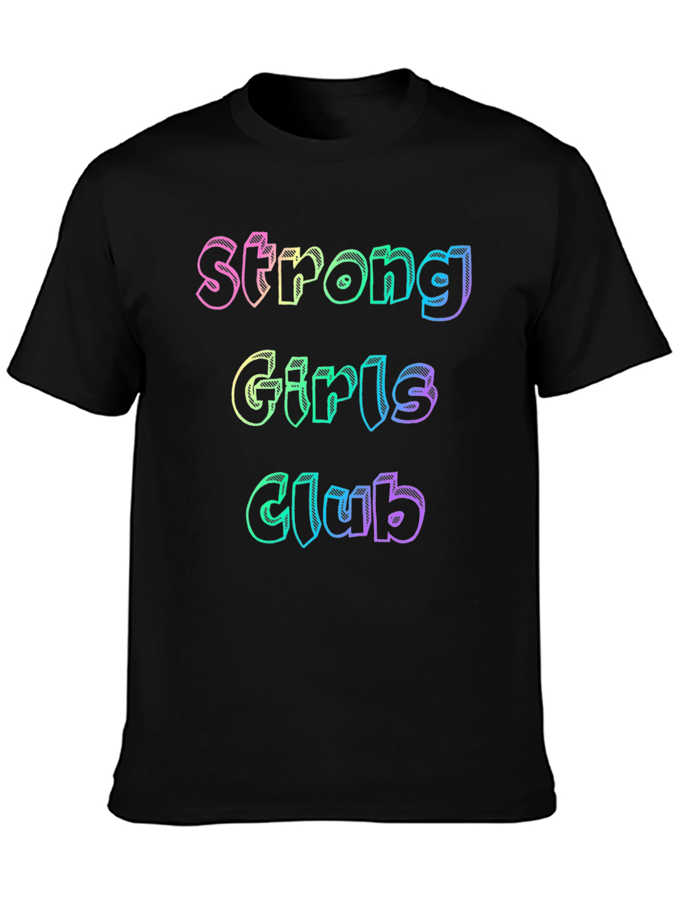 Black Strong Girls Club Black T-Shirt view 3