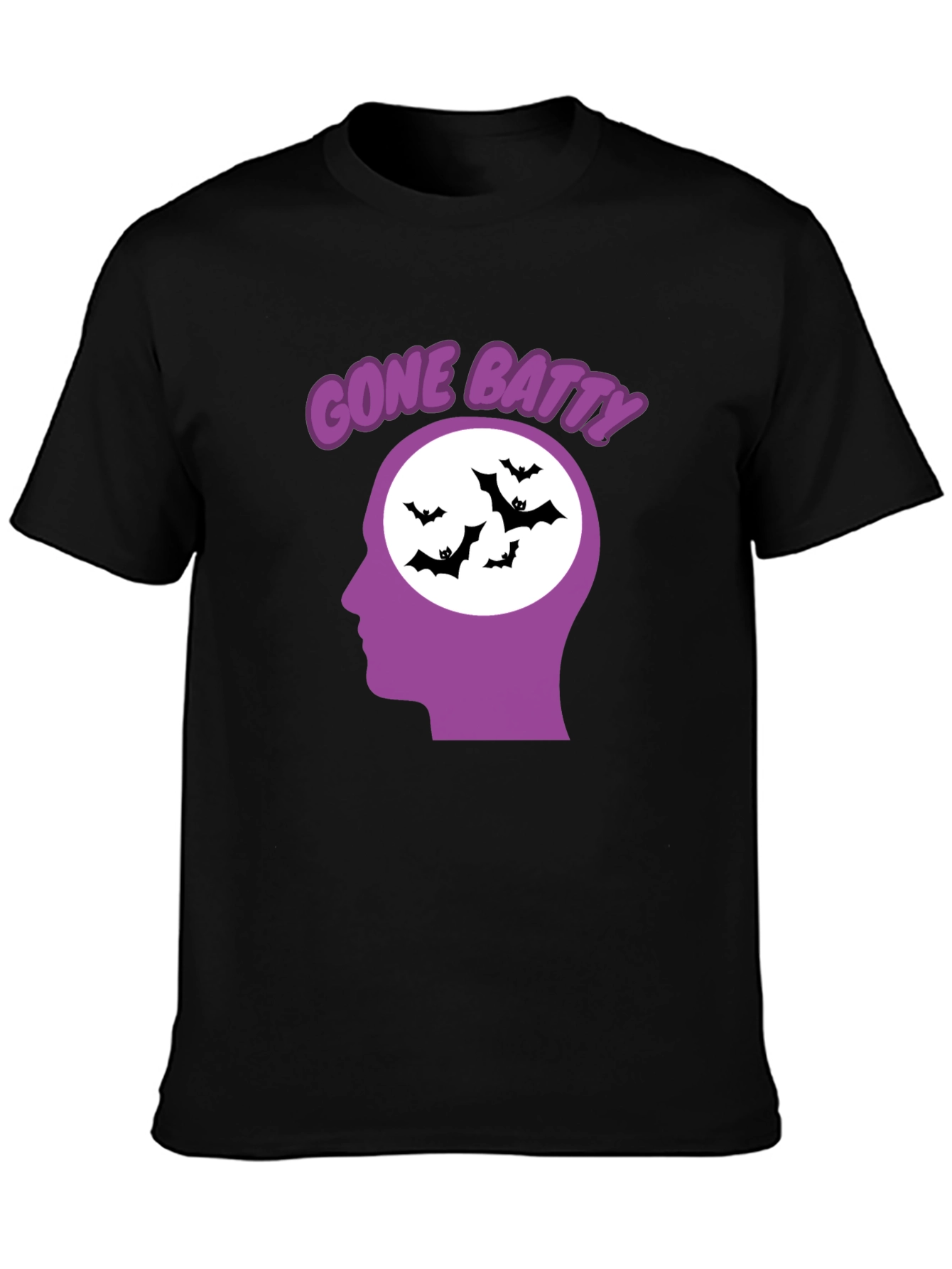 Black Gone Batty Graphic Tee - Quirky Halloween Shirt view 3