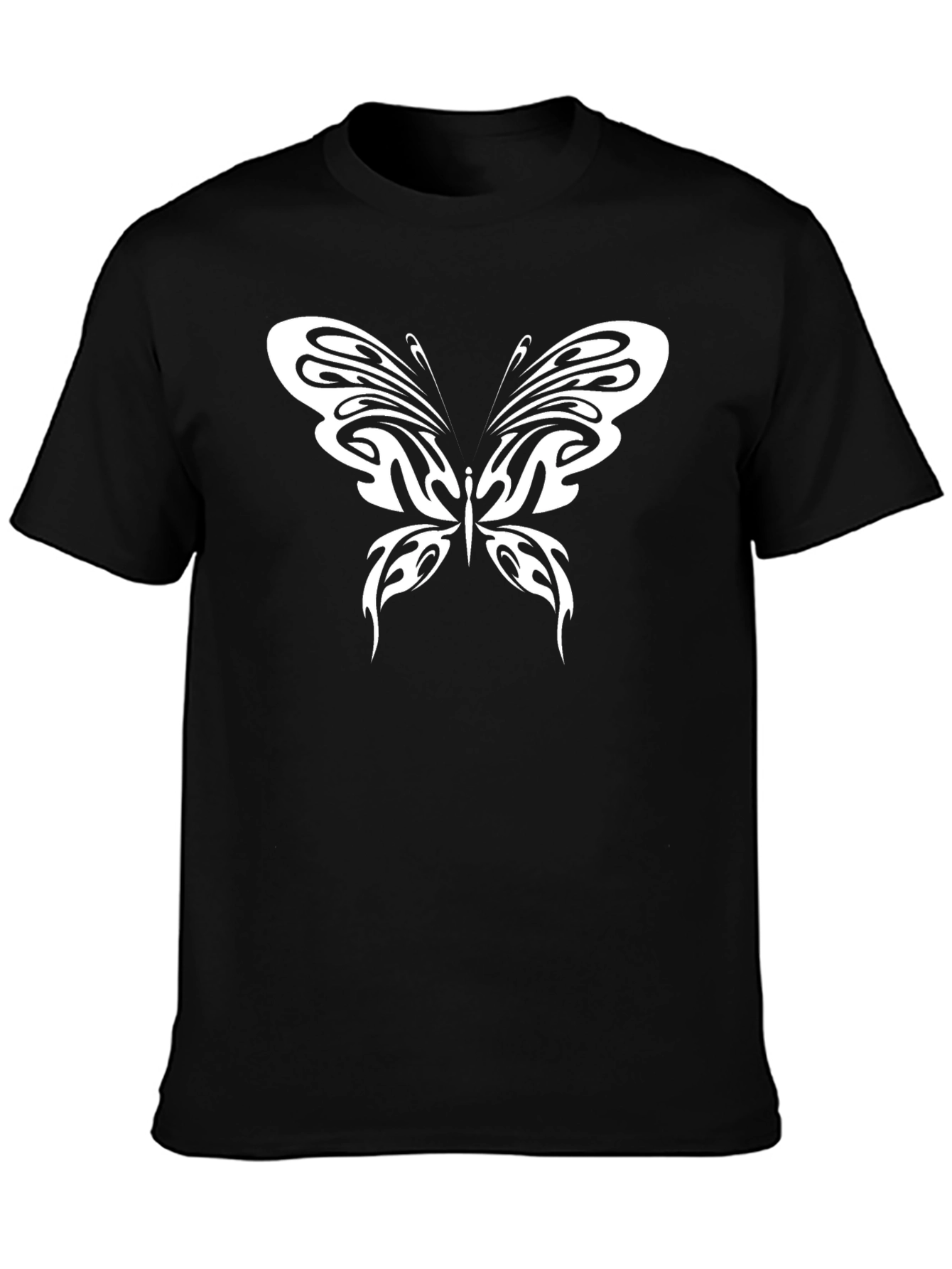 Black Tribal Butterfly Graphic Tee - Bold Style view 3