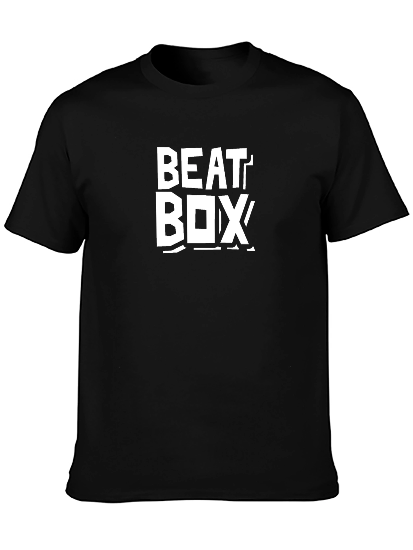 Black Beat Box Graphic Tee - Classic Black Cotton T-Shirt view 3