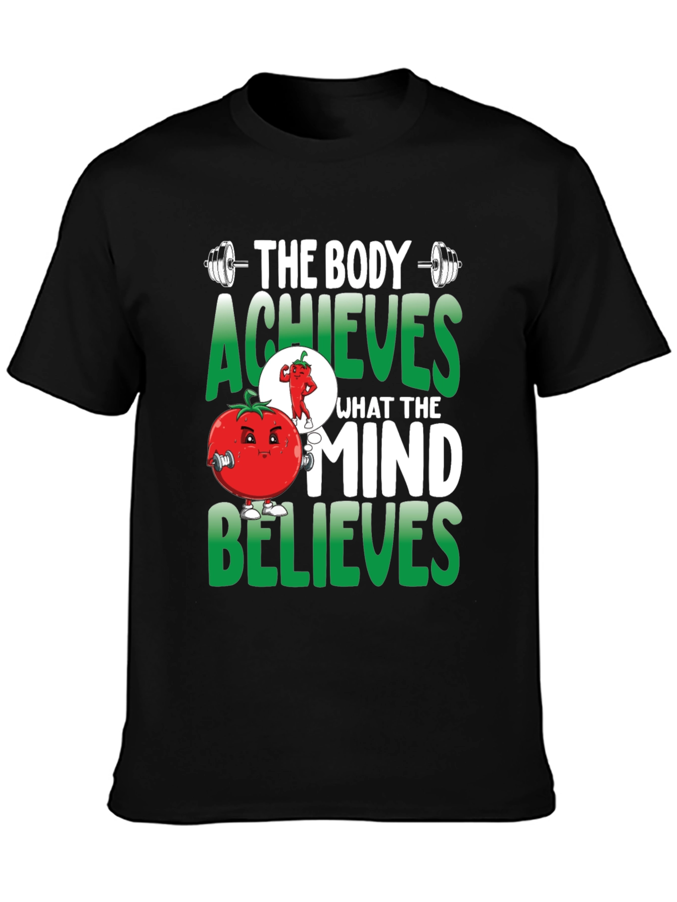 Black Body Achieves Mind Believes T-Shirt view 3