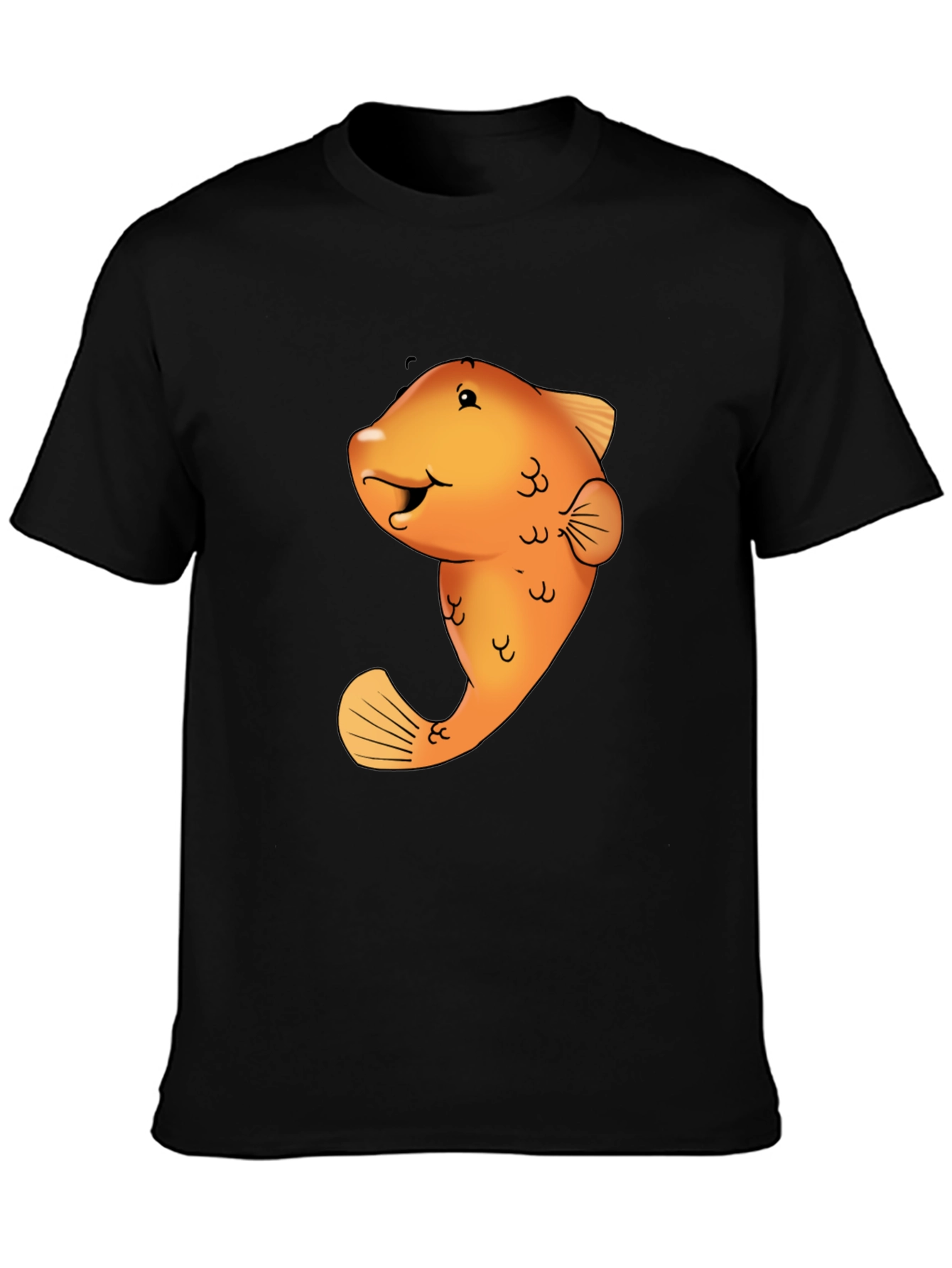 Black Funny Fish Graphic Tee view 3