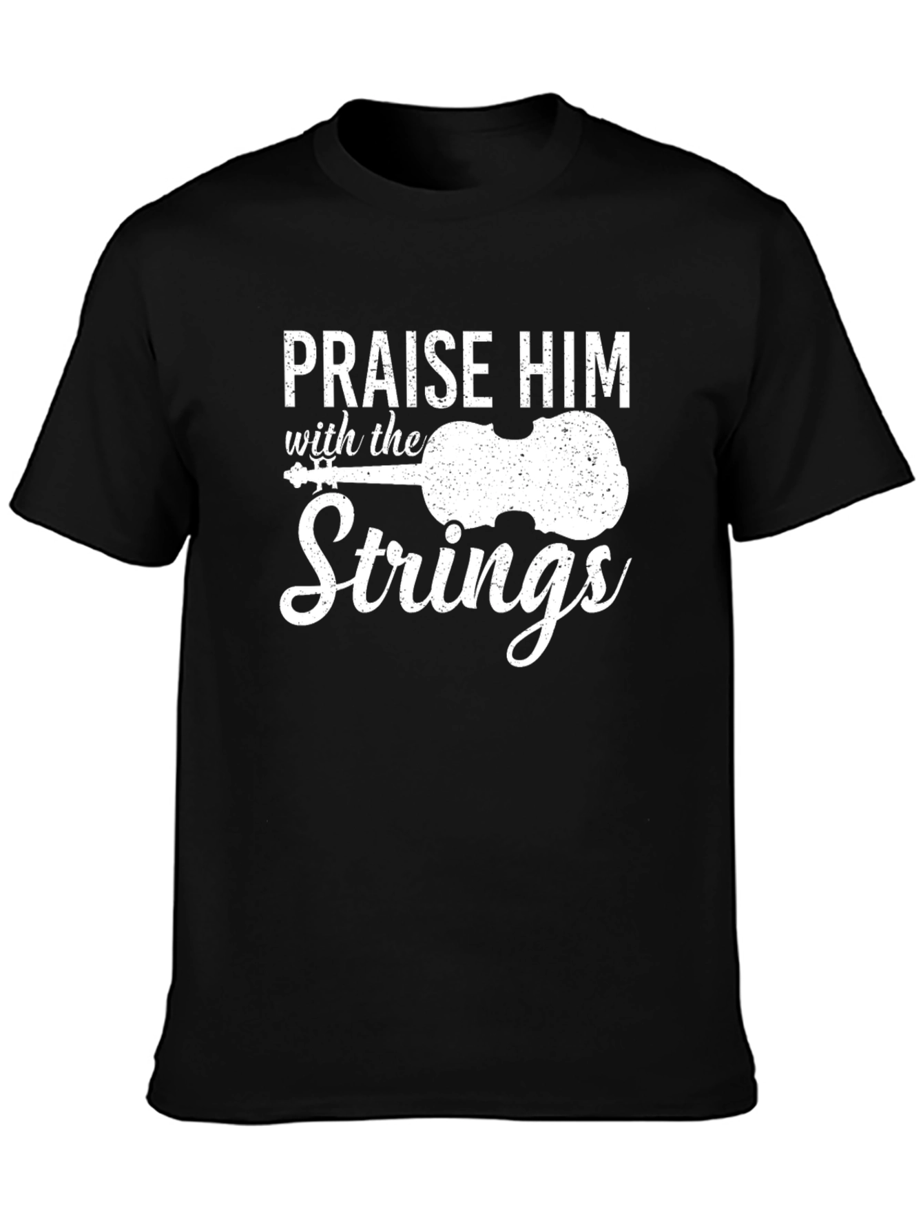 Praise Him With Strings T-Shirt - Christian Music Tee - 3