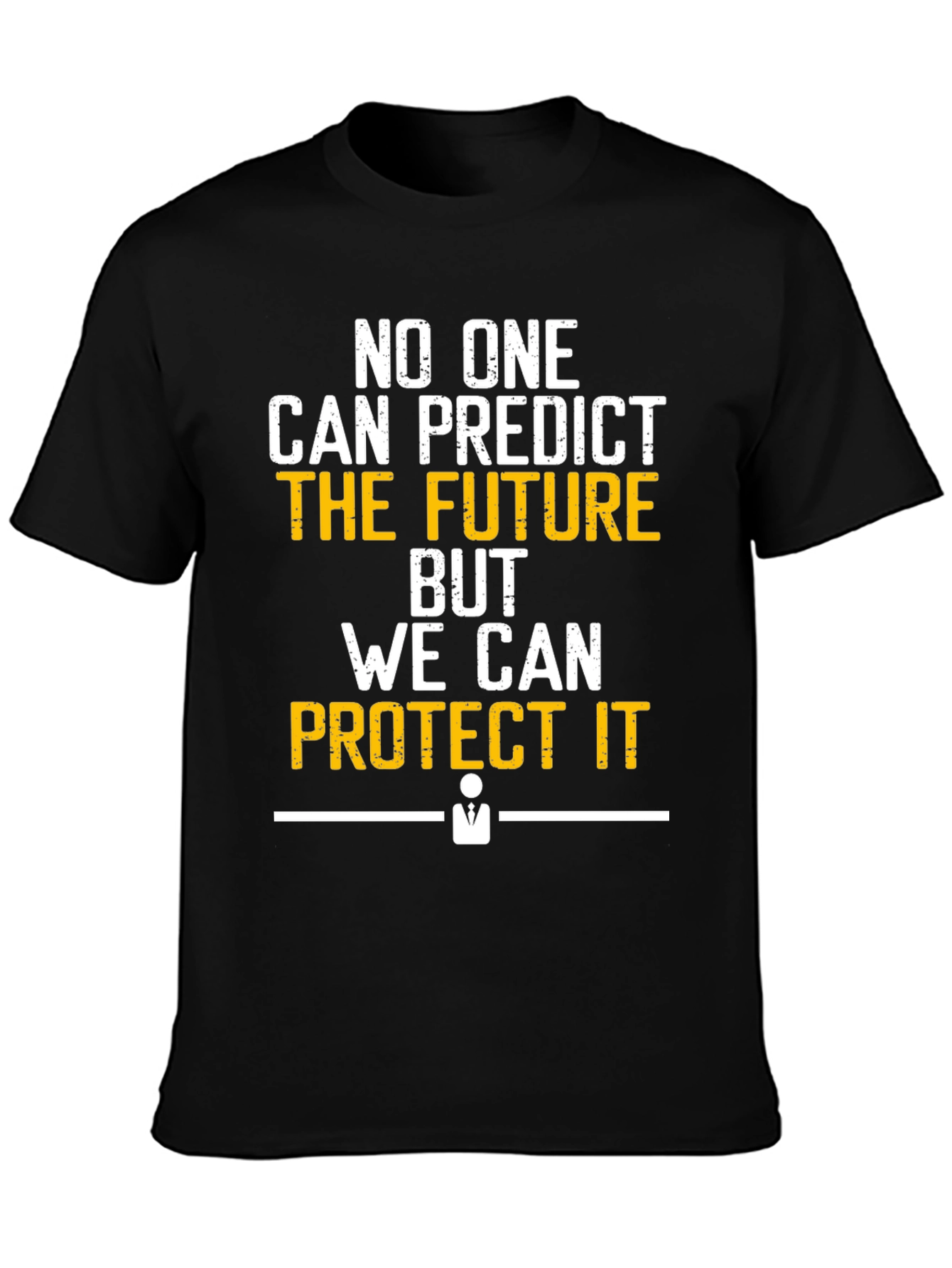 Black No One Can Predict the Future T-Shirt view 3