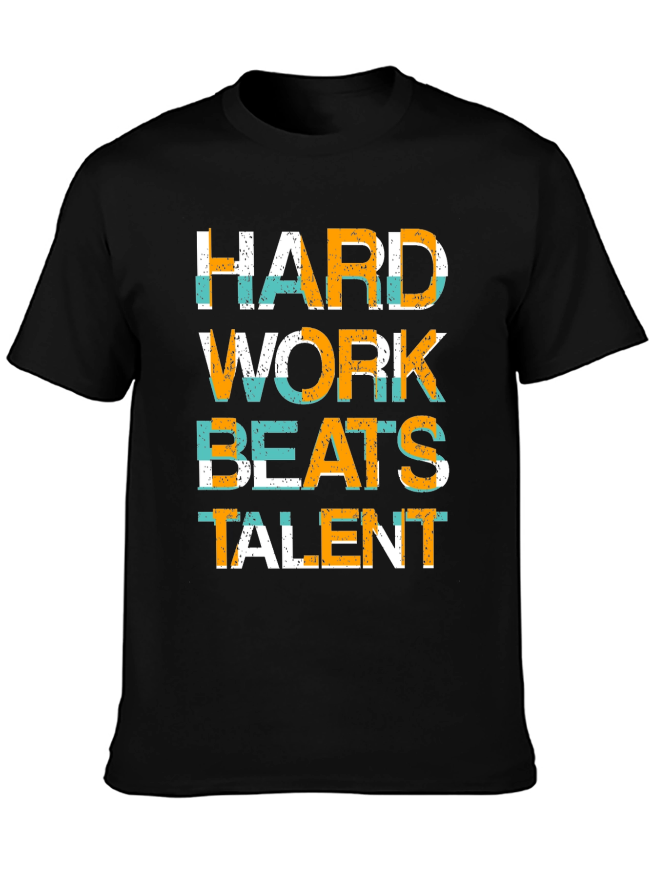 Black Hard Work Beats Talent Graphic Tee view 3