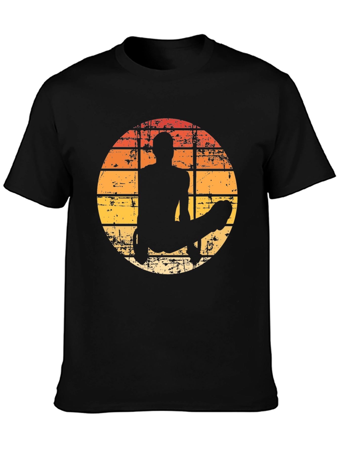 Black Retro Gymnast Graphic T-Shirt view 3