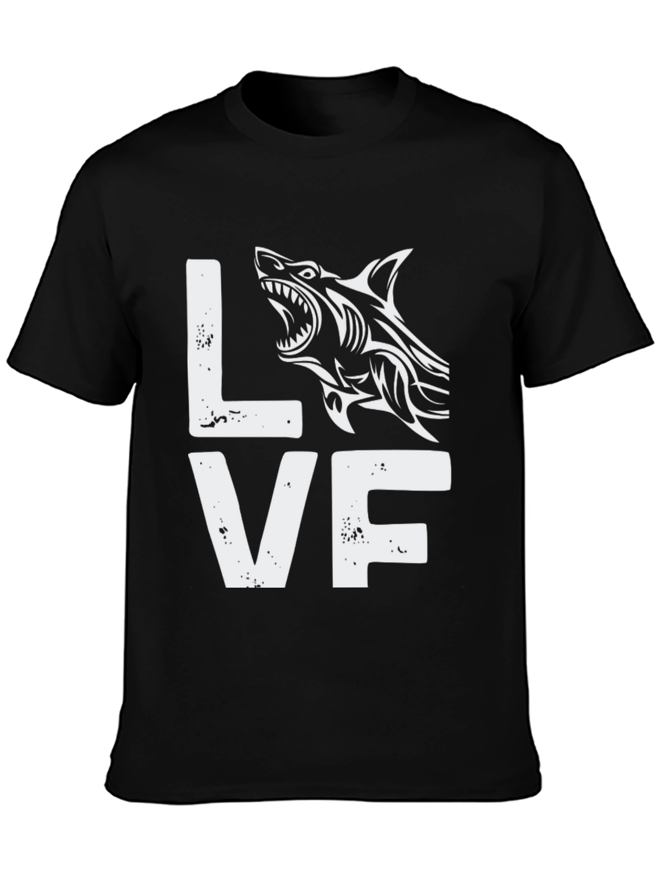 Black Love Wolf Graphic Tee - Men's Black Short Sleeve view 3