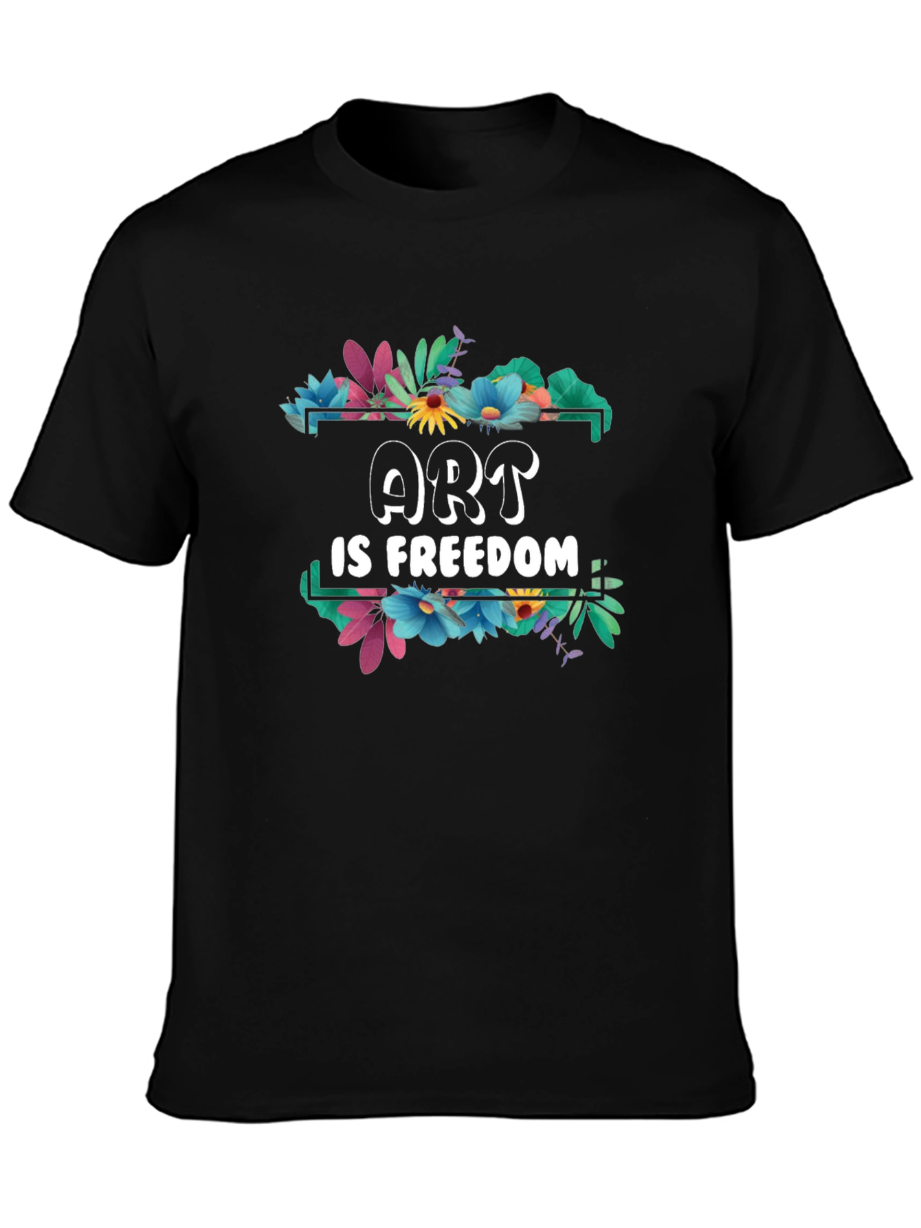 Black Art is Freedom Floral Graphic Tee view 3