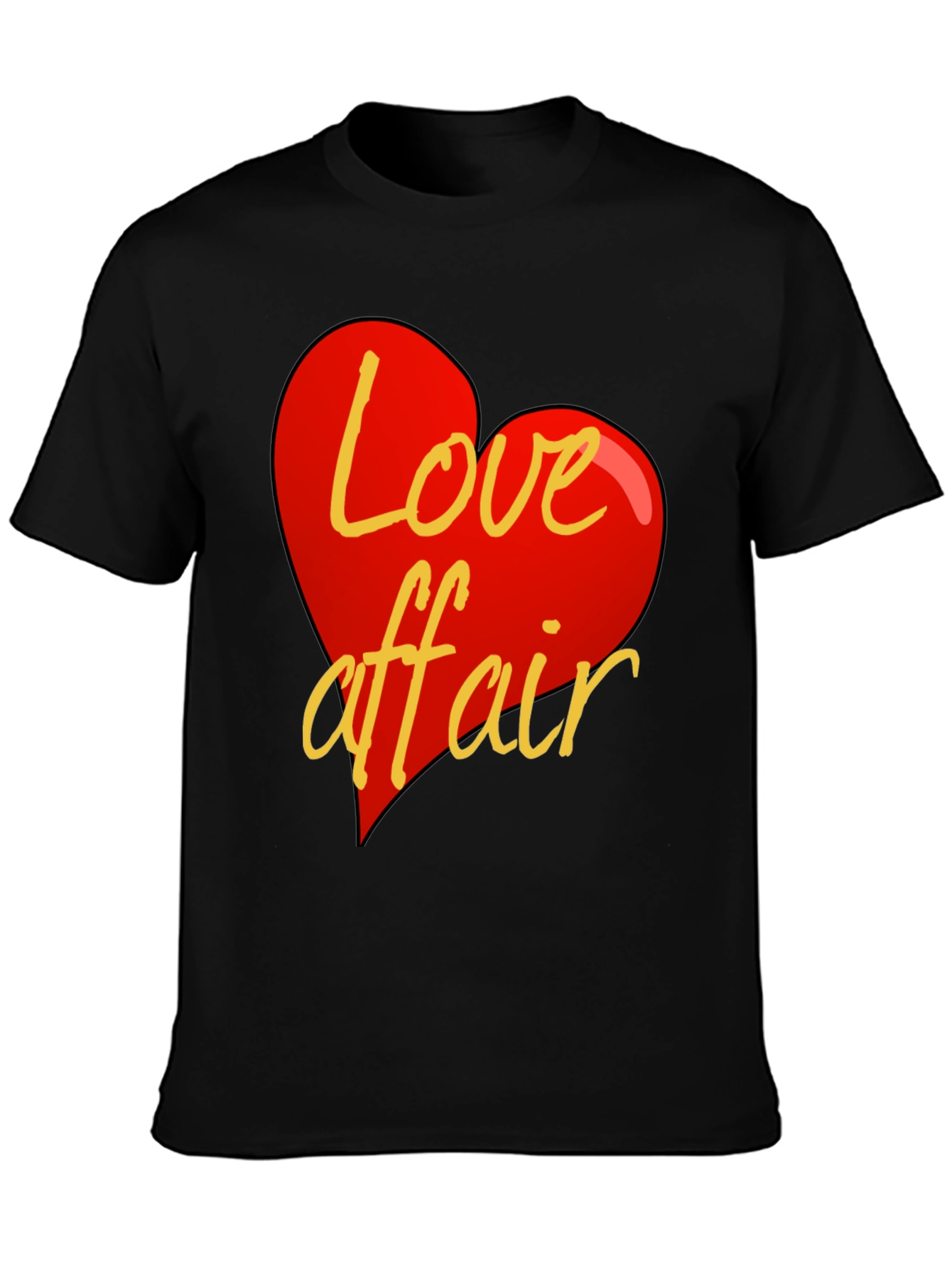 Black Love Affair Graphic Tee - Black Crew Neck T-Shirt view 3