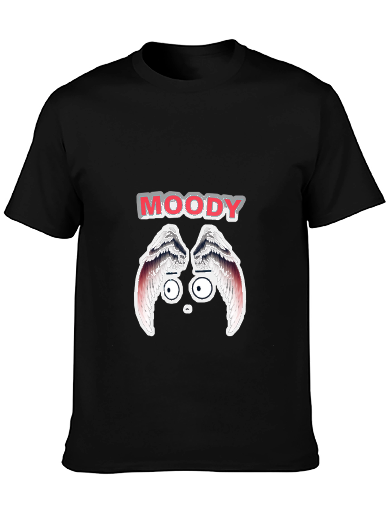 Black Moody Graphic Print Men's Black T-Shirt view 3