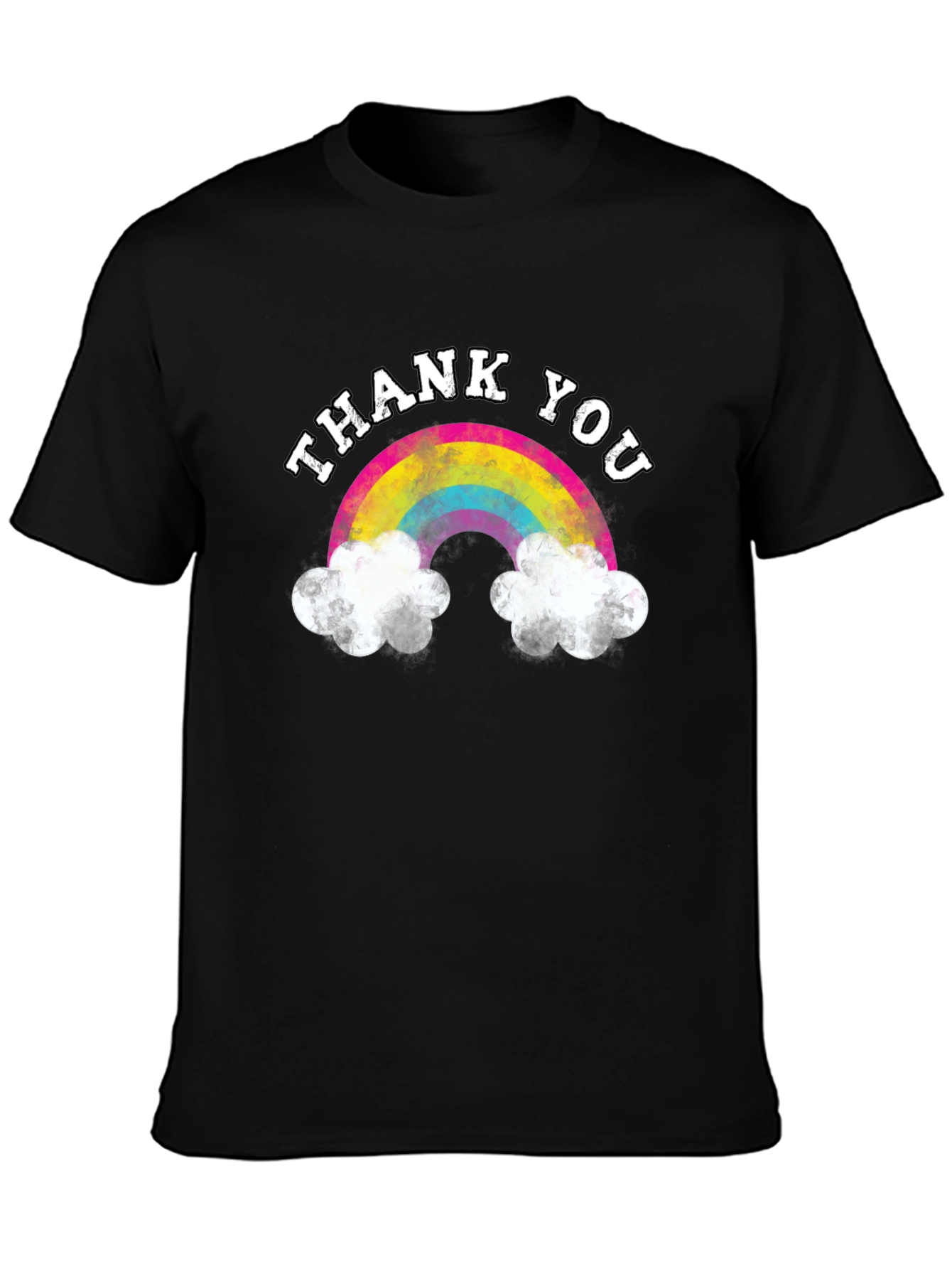 Black Thank You Rainbow Graphic T-Shirt view 3