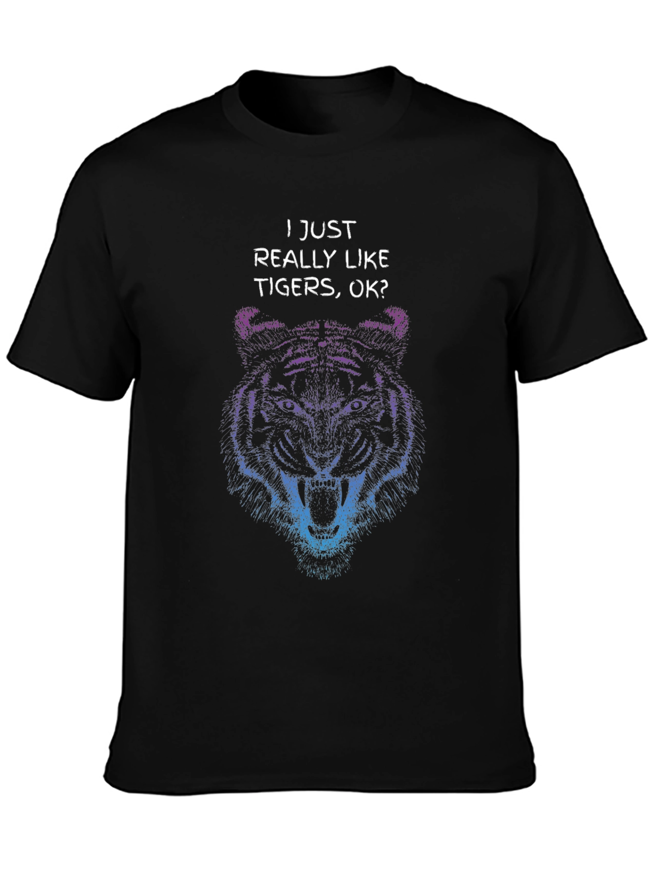 Black Tiger Graphic T-Shirt - "I Just Really Like Tigers" view 3