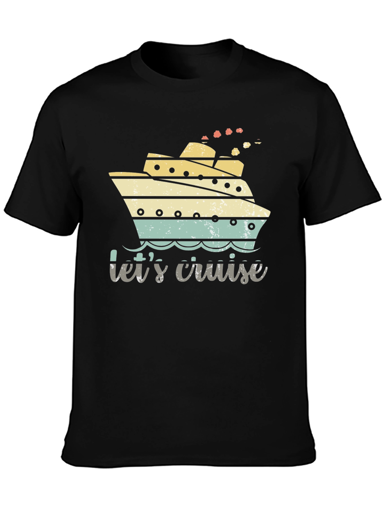 Black Let's Cruise Tee - Nautical Vacation Shirt view 3