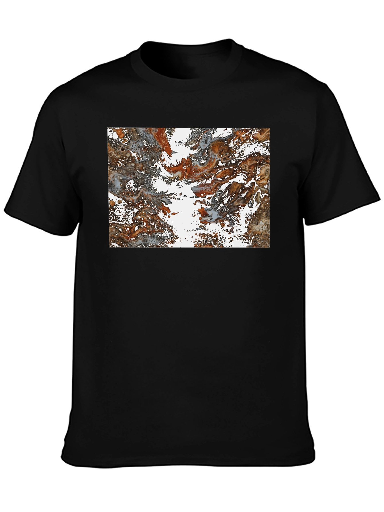 Black Abstract Swirl Graphic Print T-Shirt view 3