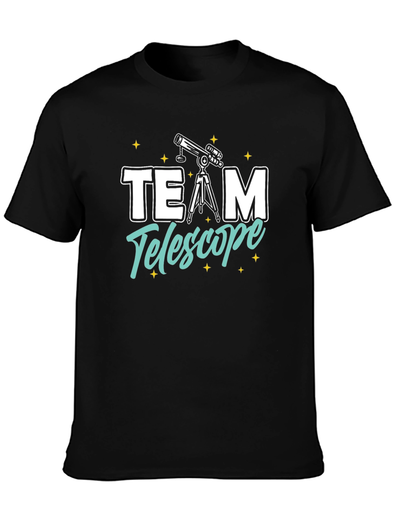 Black Team Telescope Black Graphic Tee view 3
