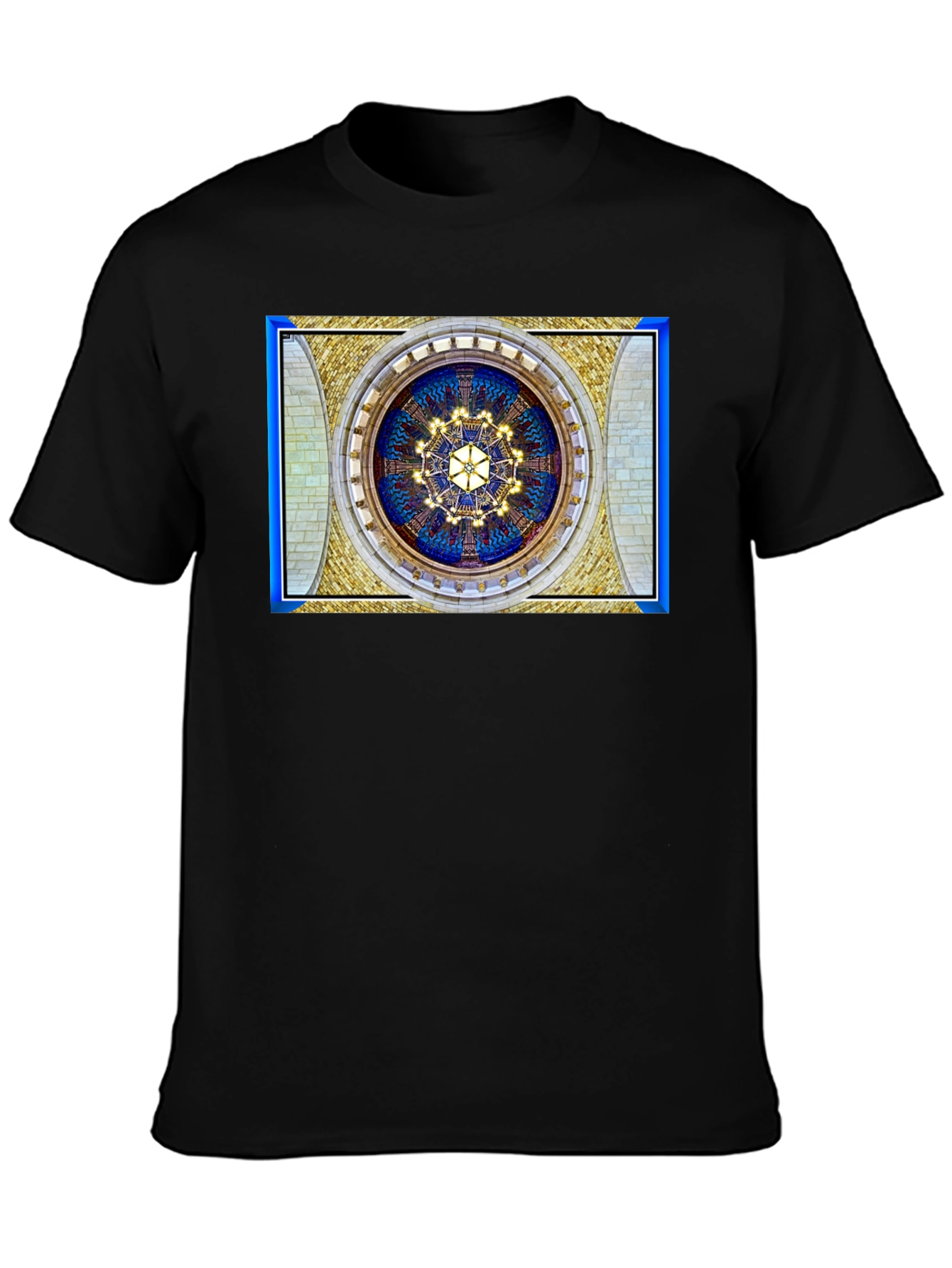 Black Architectural Ceiling Art T-Shirt view 3