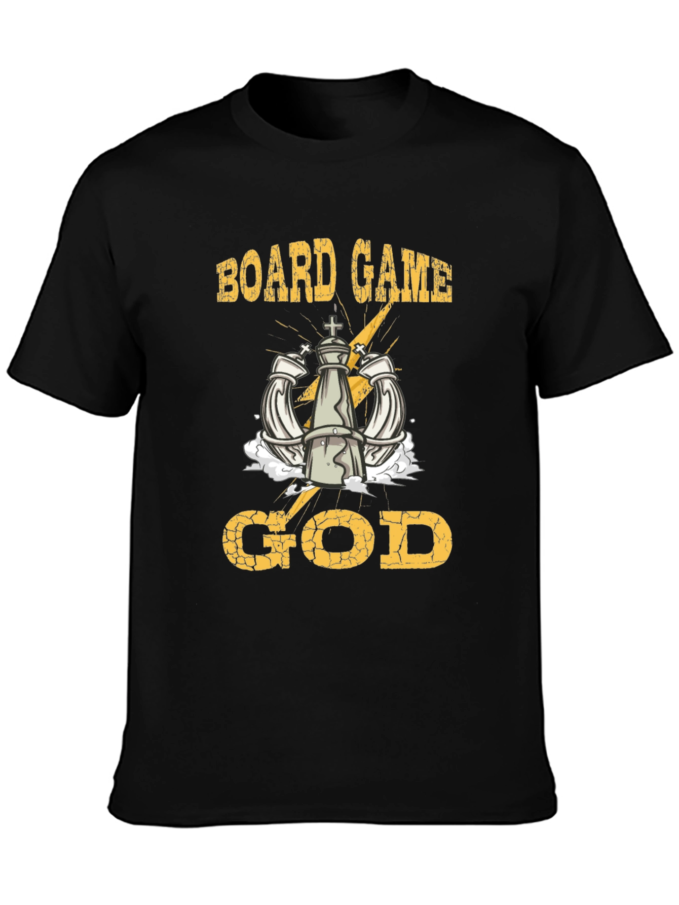 Black Board Game God Black Graphic Tee view 3