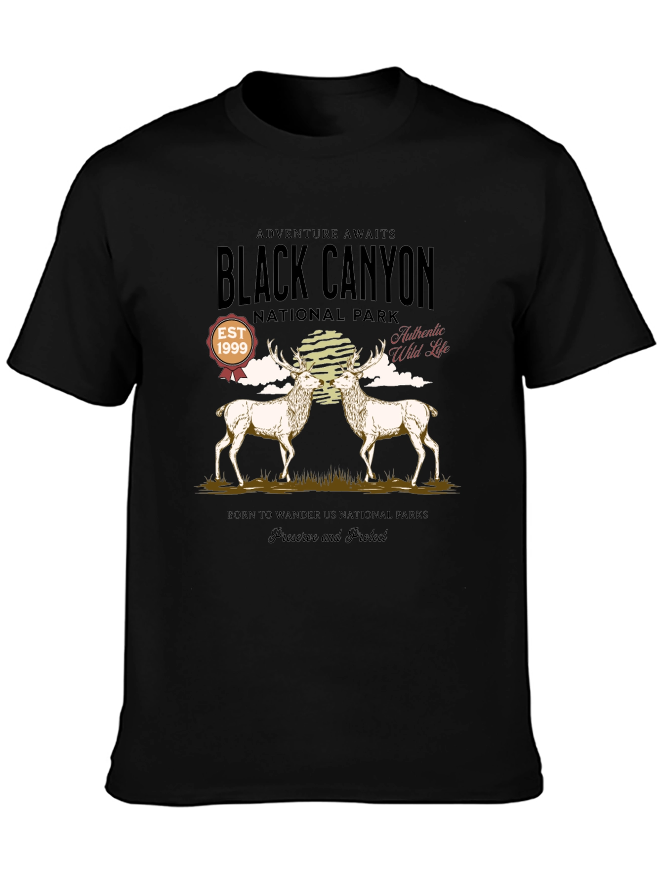 Black Black Canyon National Park Deer Graphic Tee view 3