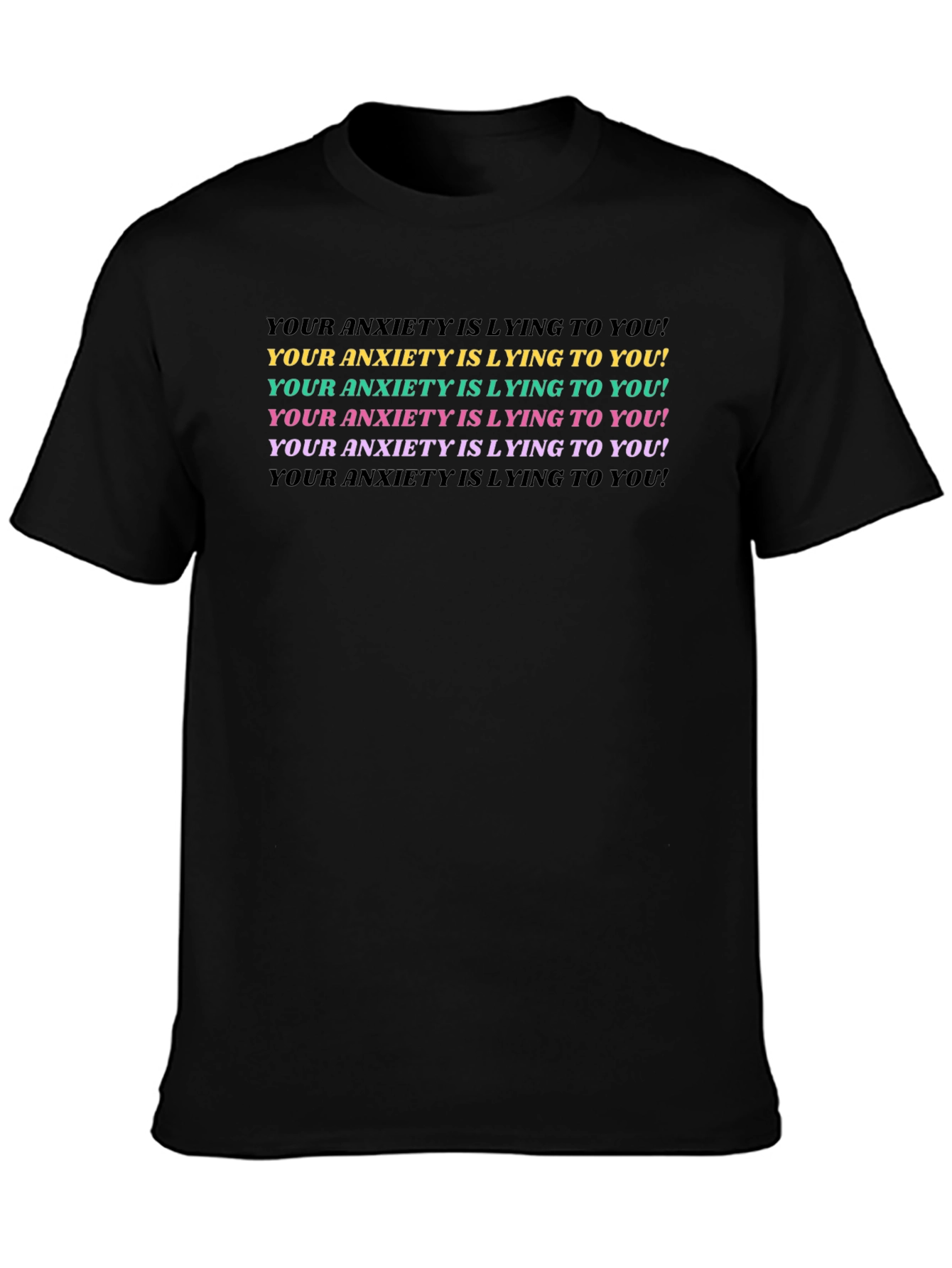 Black Anxiety Truth Tee - Bold Statement Comfort Fit view 3