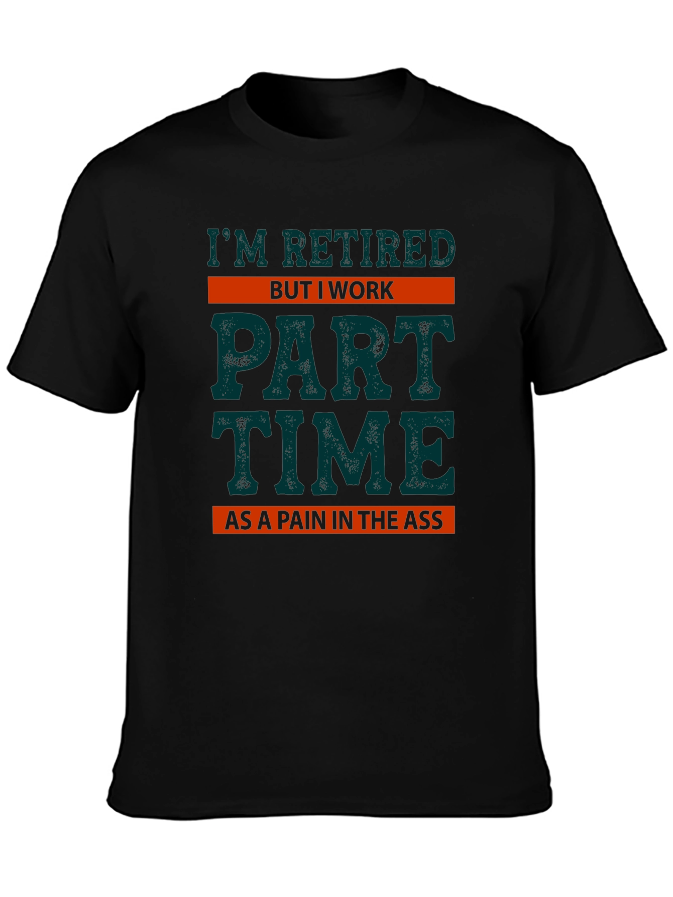 Black Retired But I Work Part Time T-Shirt view 3