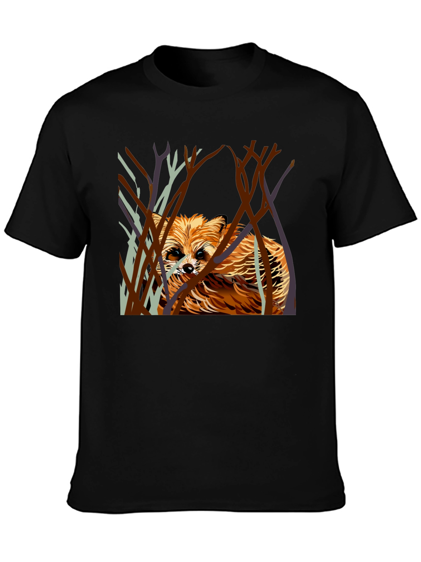 Black Raccoon in the Woods Graphic T-Shirt view 3