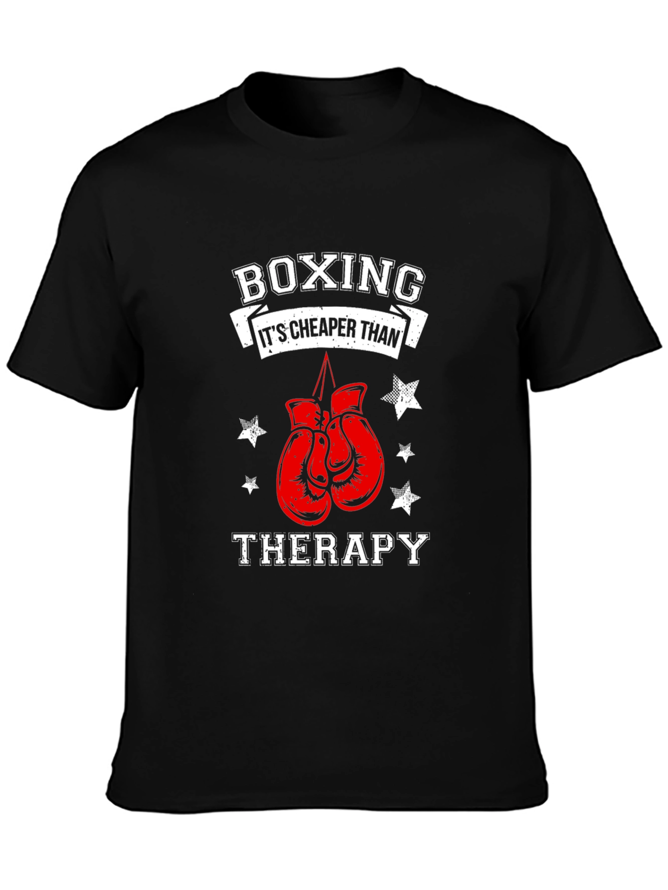 Black Boxing Cheaper Than Therapy Graphic Tee view 3