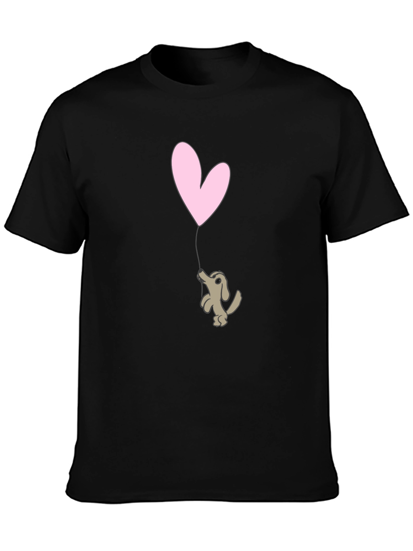 Black Puppy Love Graphic Tee - Black Cotton T-Shirt view 3