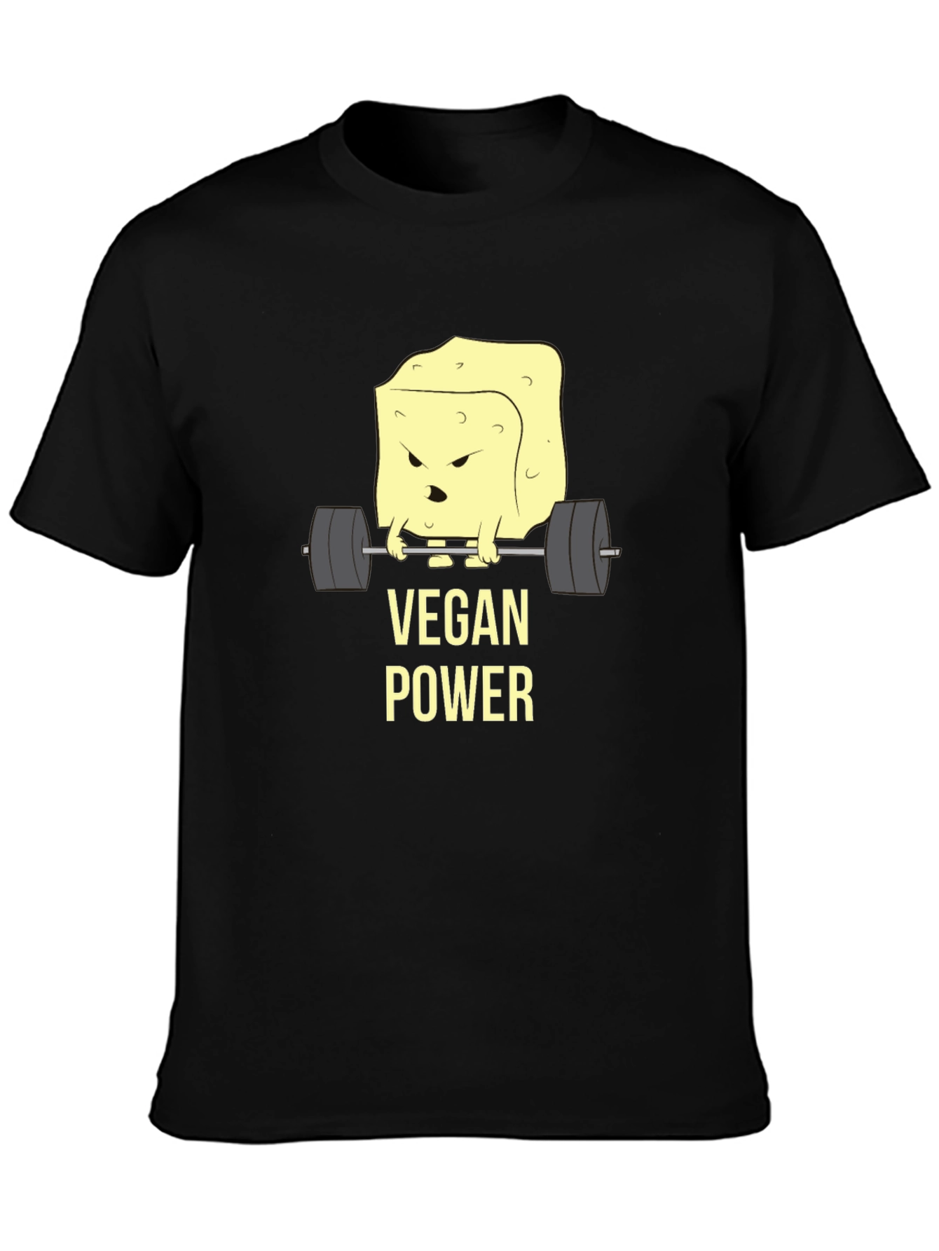 Vegan Power T-Shirt - Weightlifting Tofu Design - 3
